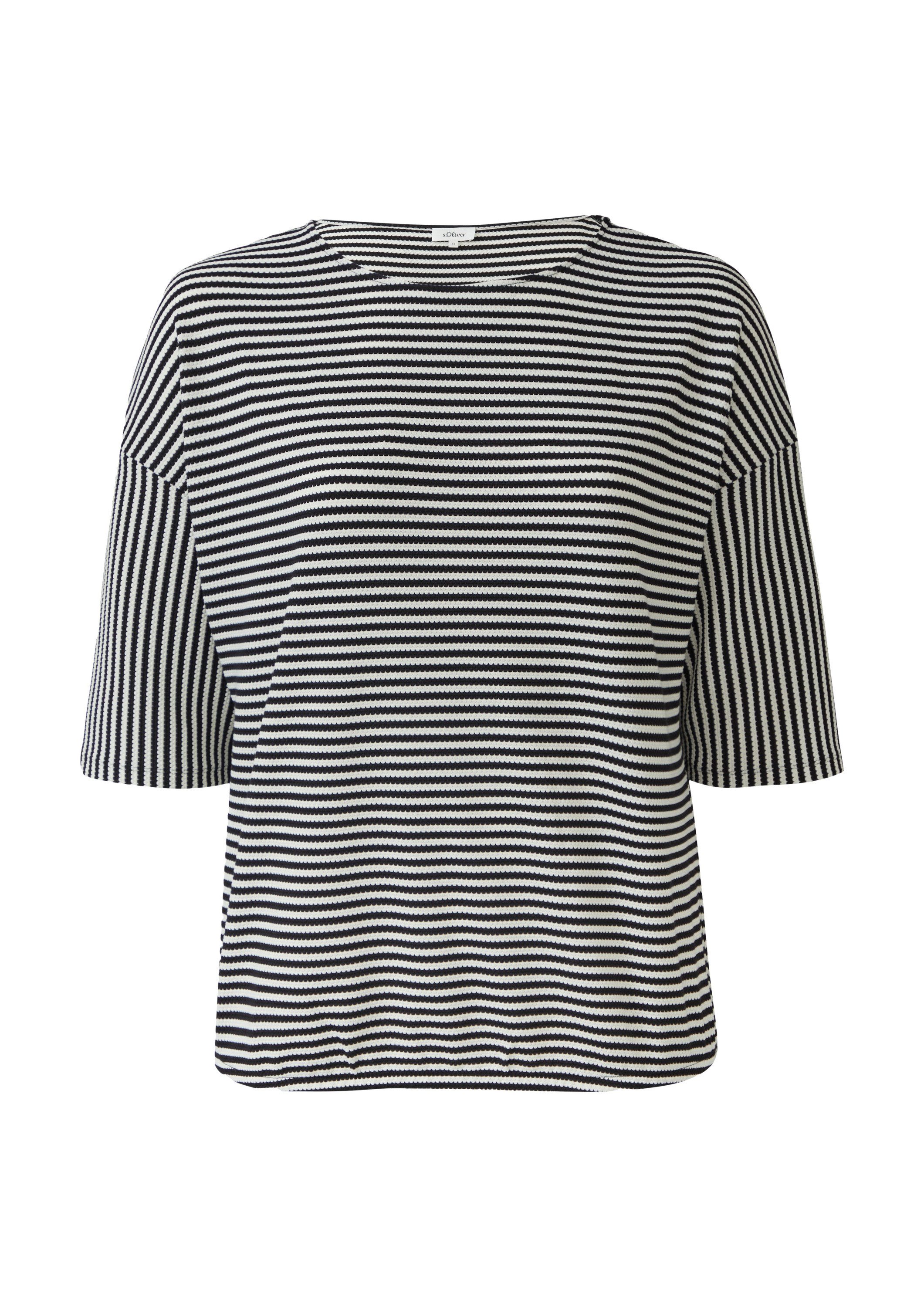 s.Oliver 3/4-Arm-Shirt T-Shirt Gestreiftes T-Shirt im Relaxed Fit mit 3/4-Ä günstig online kaufen