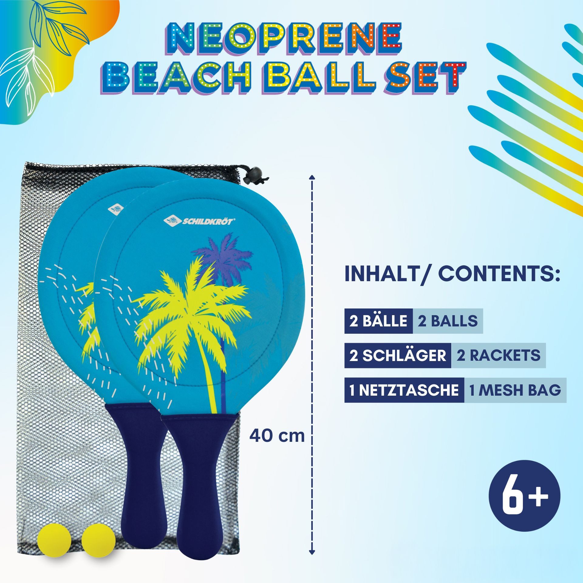 Schildkröt Beachballschläger Neopren Beachball Set