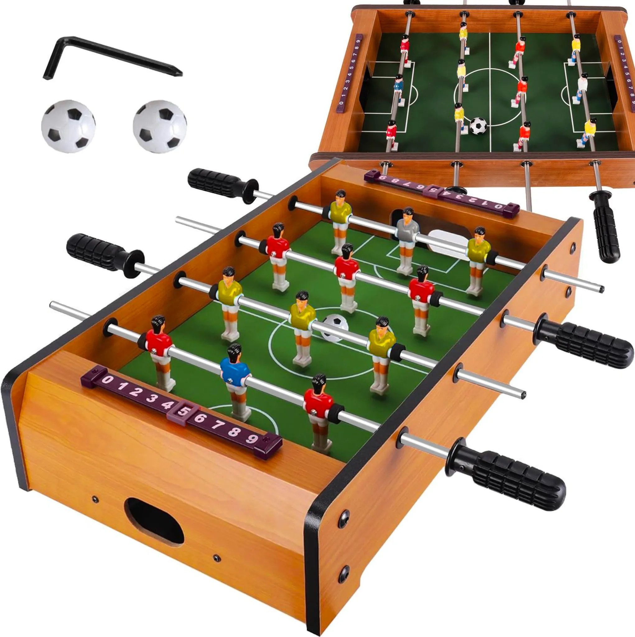 KRUZZEL Tischfußballspiel Tischfussball 50x10x51,5cm mit zwei Bälle und Torzähler