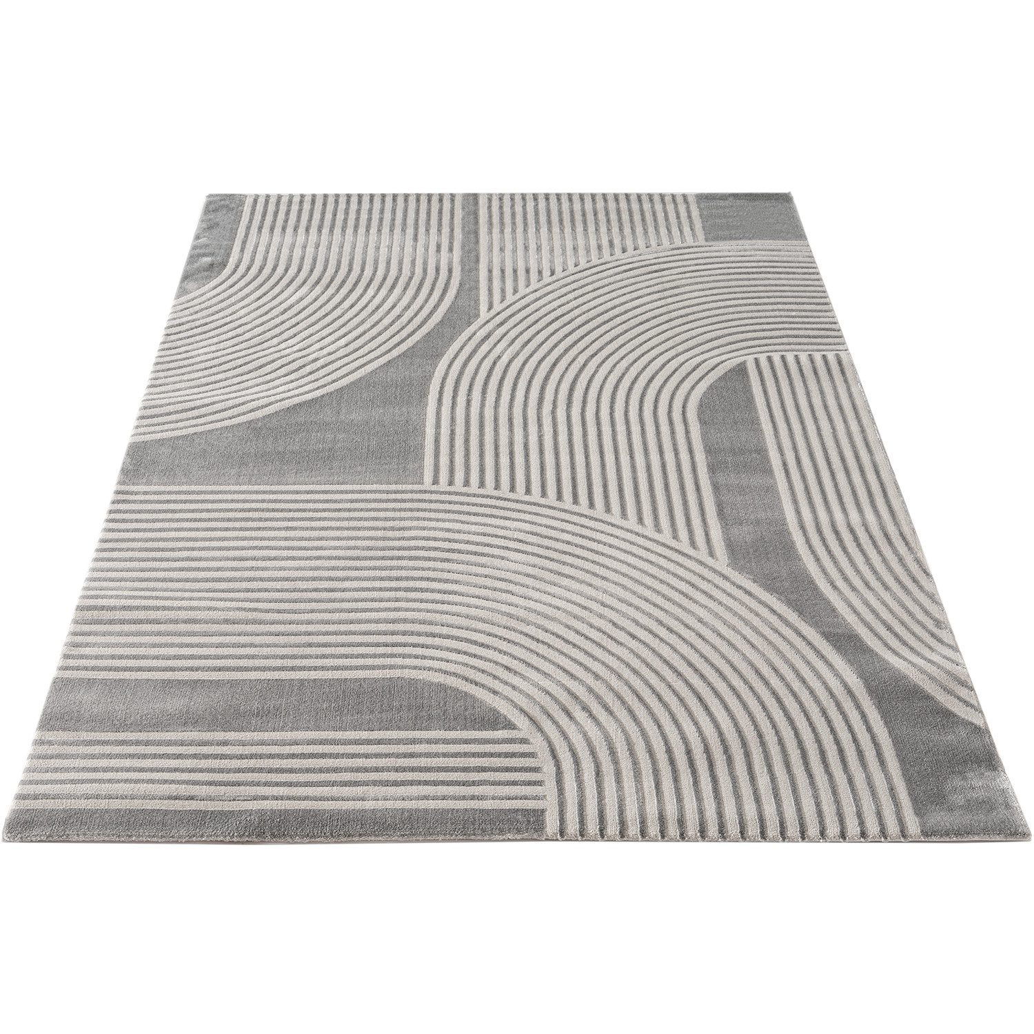 Carpetilla Designteppich Designer Teppich Carpetilla Scandi Design Grau-Gra günstig online kaufen