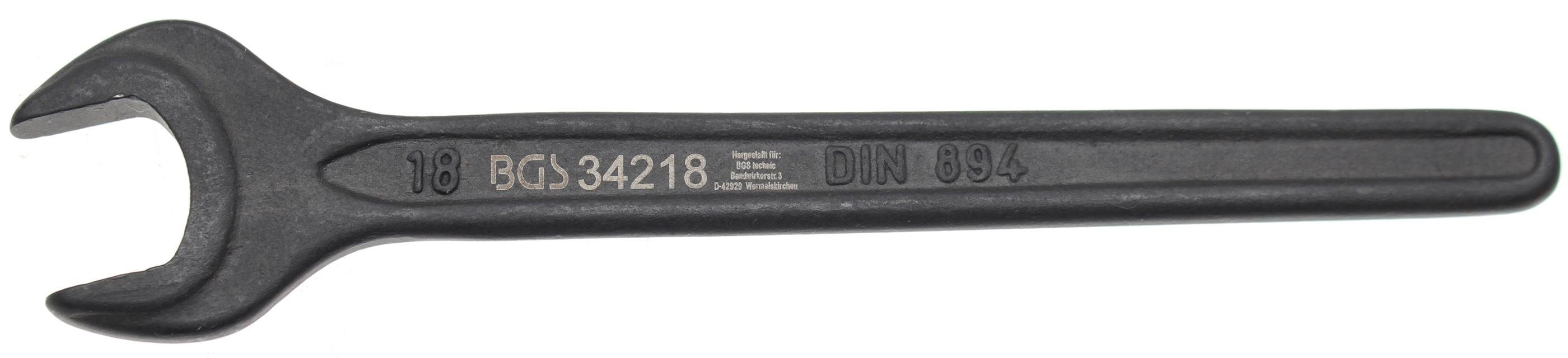 BGS technic Maulschlüssel Einmaulschlüssel, DIN 894, SW 18 mm