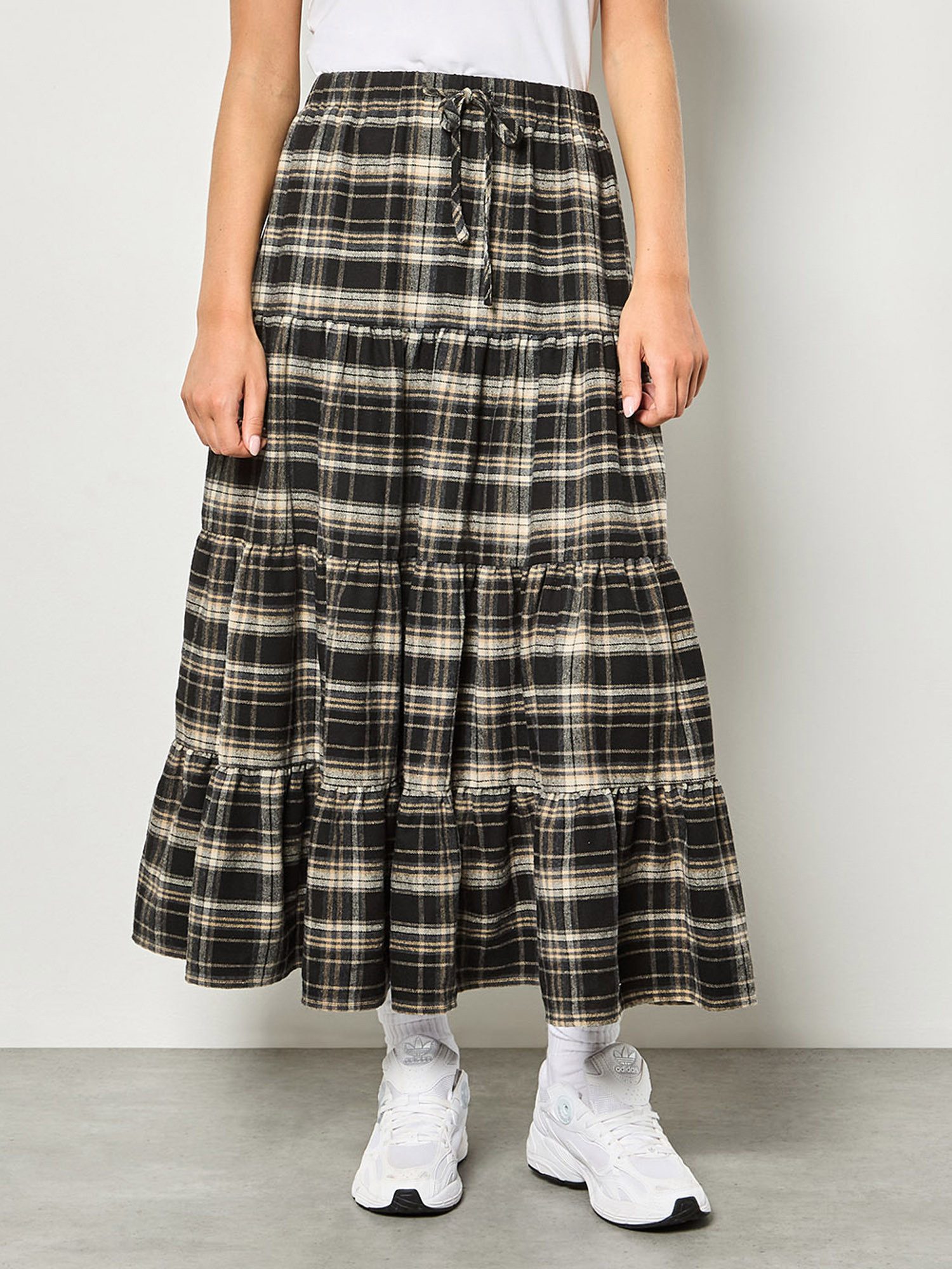 Apricot Maxirock Midirock mit Stufen