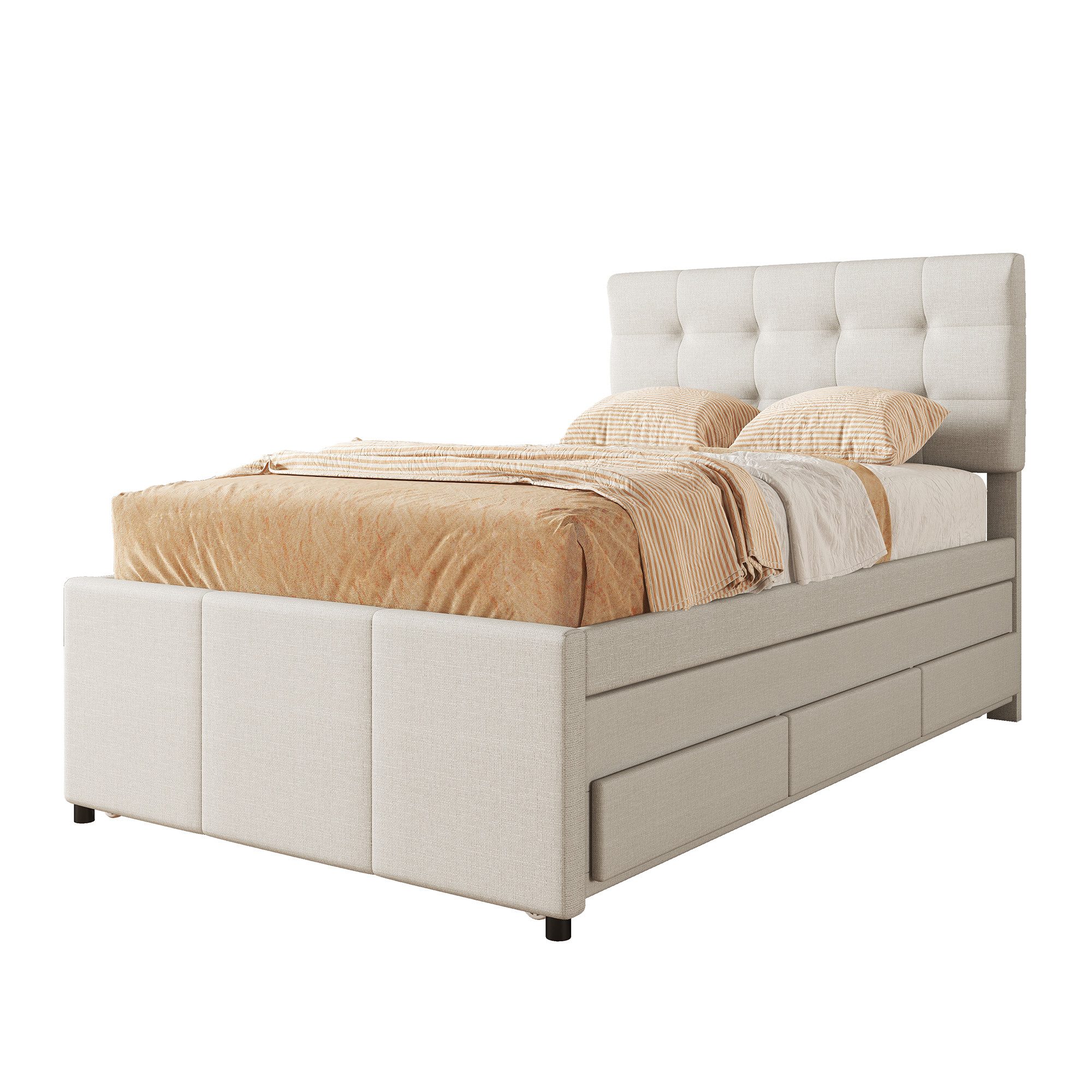 OKWISH Polsterbett Doppelbett, Familienbett, Ehebett, ausziehbares Bett 140 günstig online kaufen