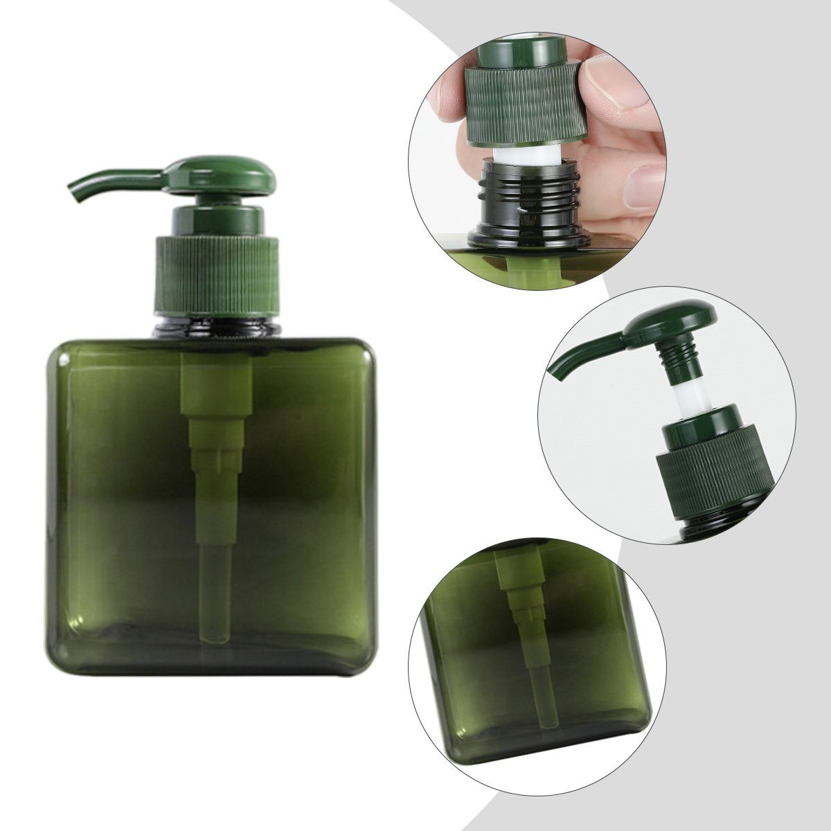 Jormftte Plastik,für Seifenspender Kunststoff, Seifenspender Pumpspender Grün Shampoo,Dusche