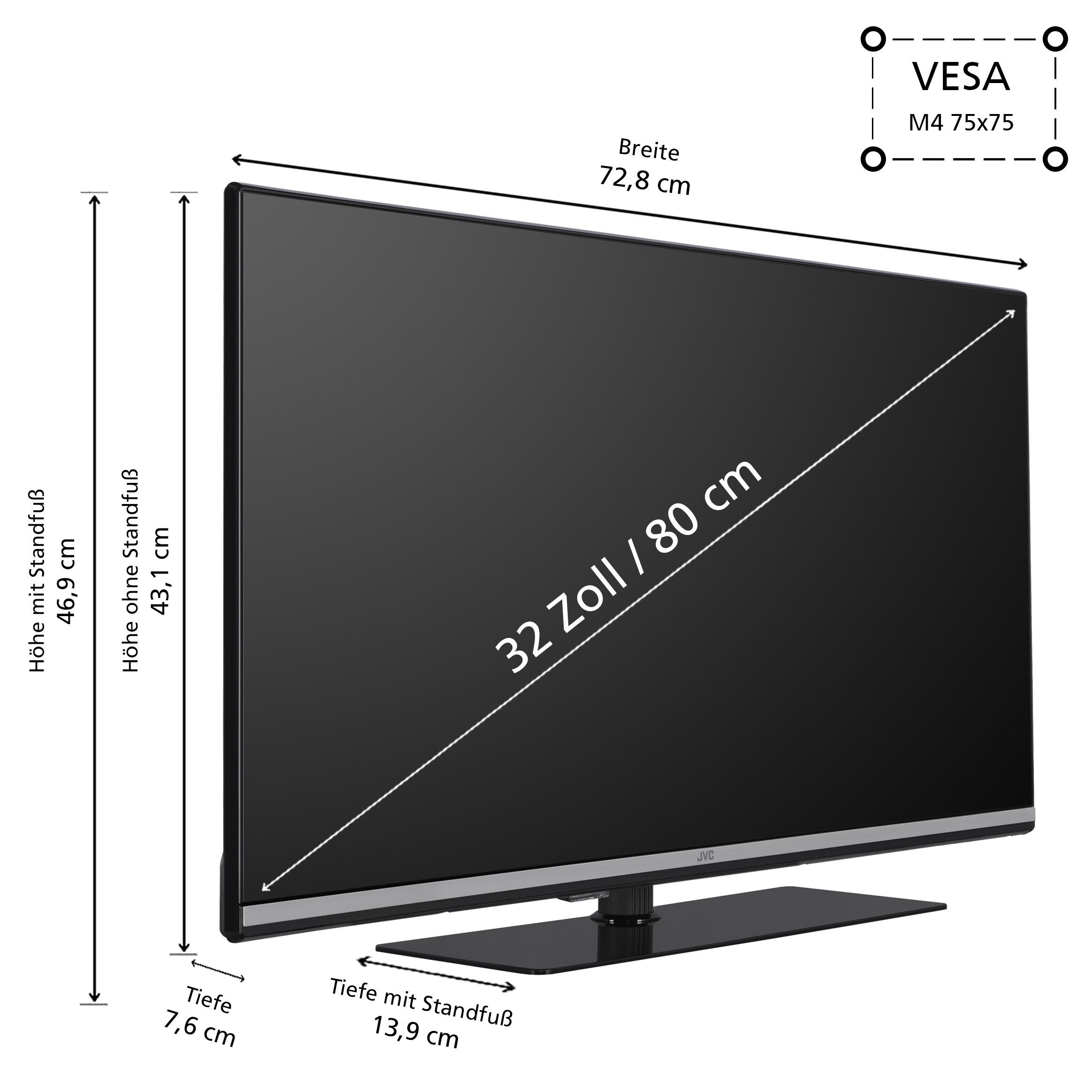 JVC LT-32VQF555D QLED-Fernseher (80 cm/3...