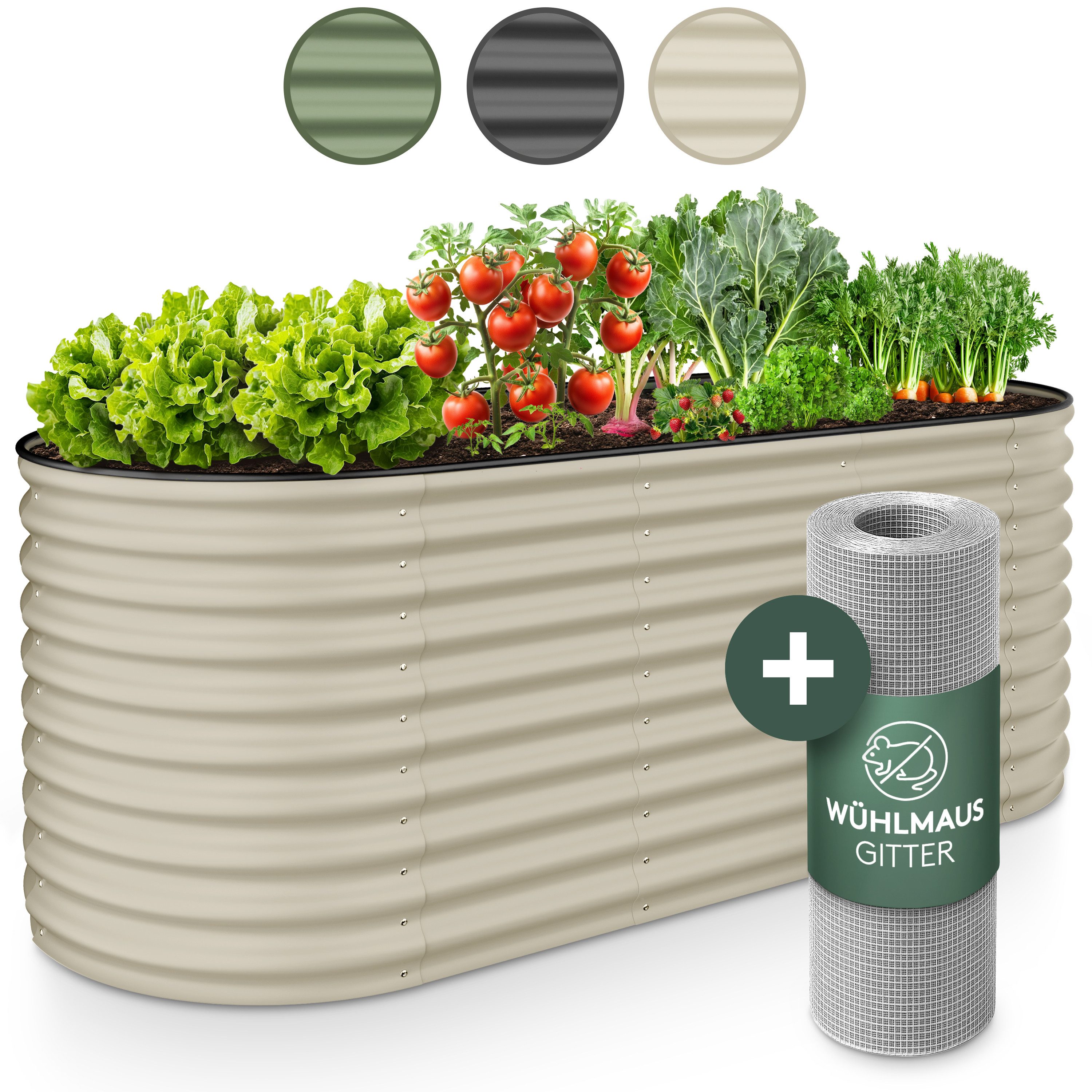 GRUNA Hochbeet GRUNA - Hochbeet Metall I 6 in 1 Modular Hochbeete-Kit