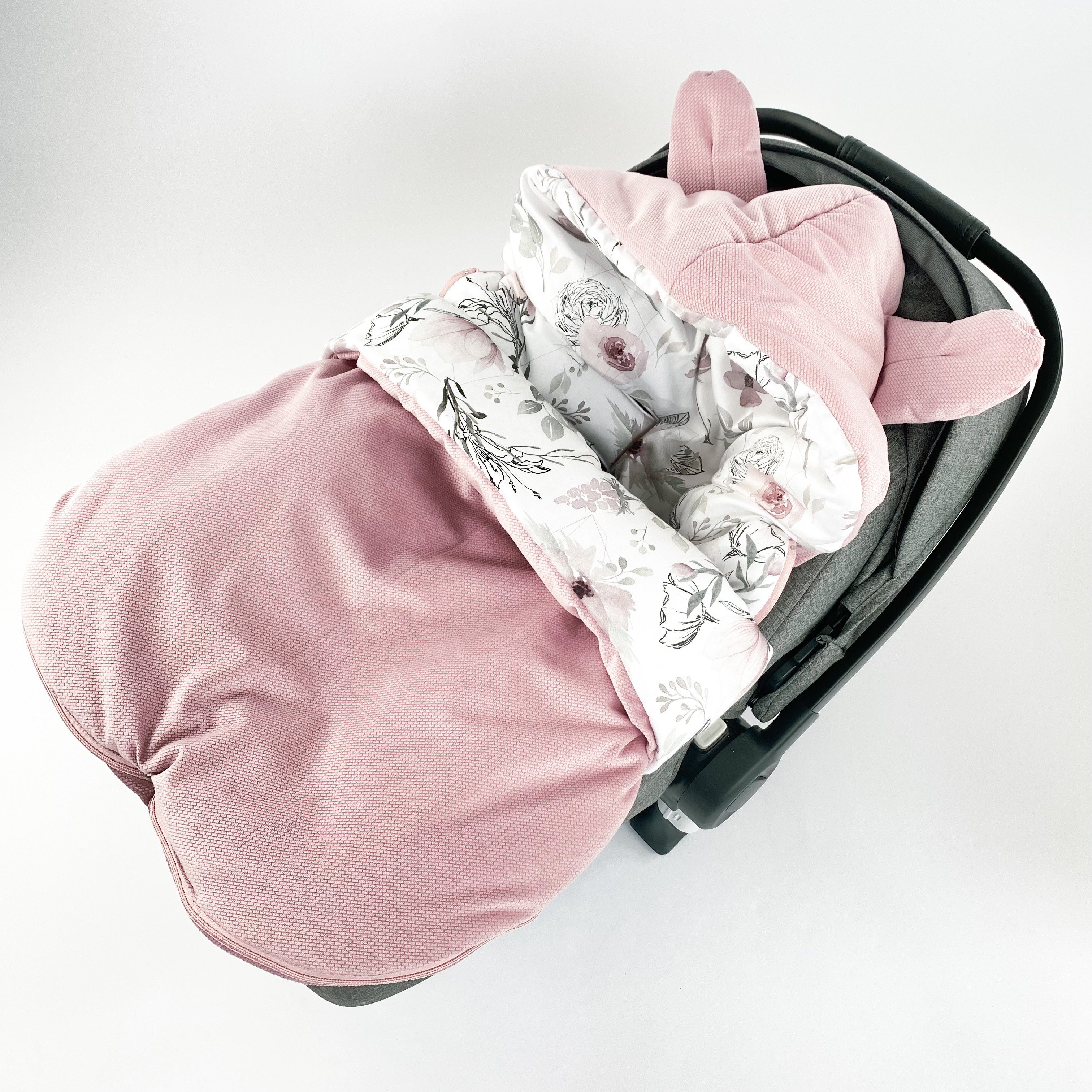 Fußsack Übergang Schlafsack leicht Herbst für Baby BABEES Babyschale wattiert, Einschlagdecke