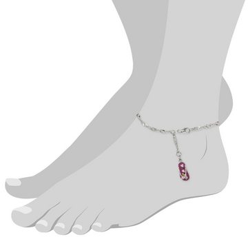 SilberDream Fußkette mit Anhänger SilberDream Fußkette rosa für Damen 925, Damen Fußkette Flipflop aus 925 Sterling Silber, Farbe: rosa