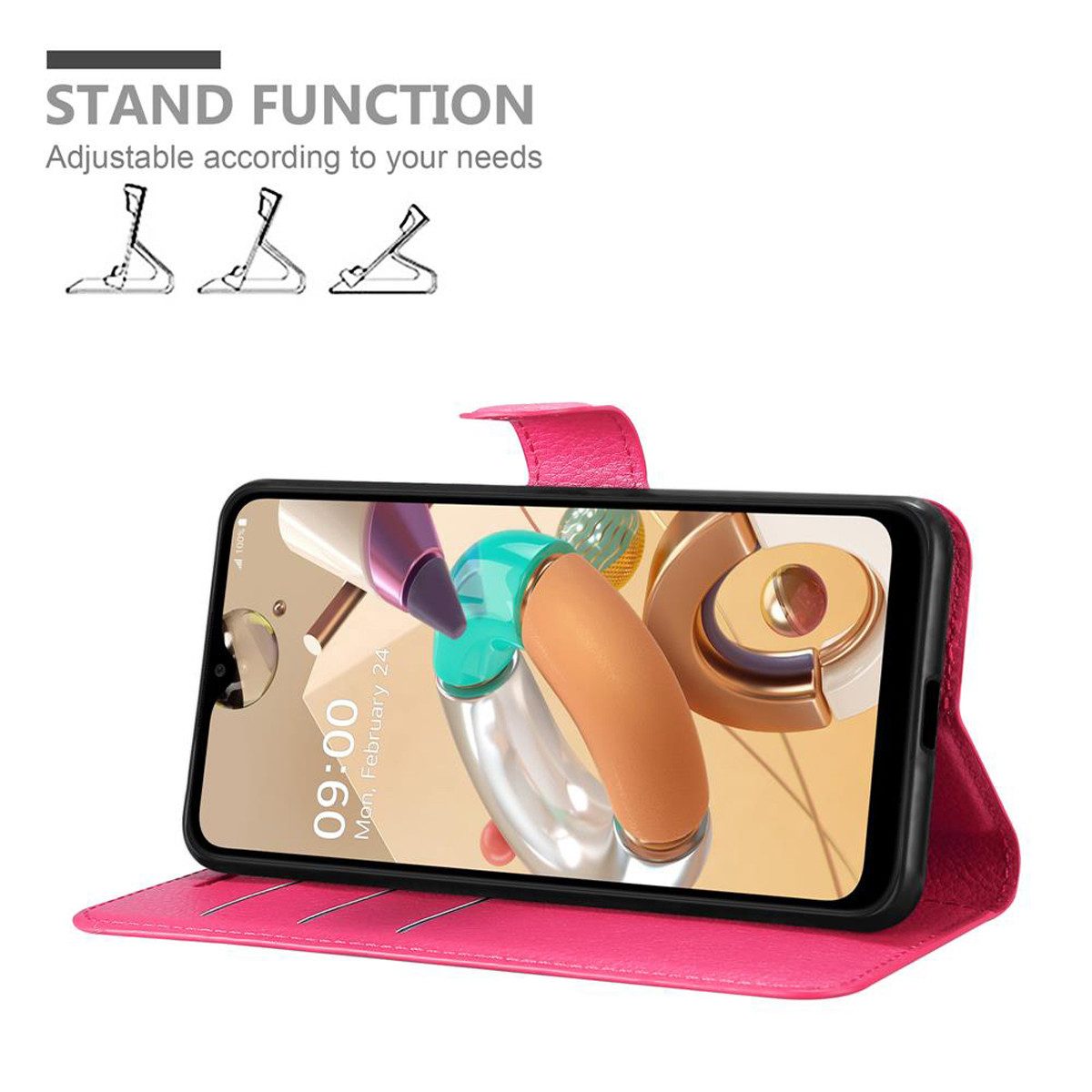 Cadorabo Handyhülle für LG K41S Hülle LG K41S, Hülle Schutzhülle mit Standfunktion, Kartenfach und Magnetverschluss