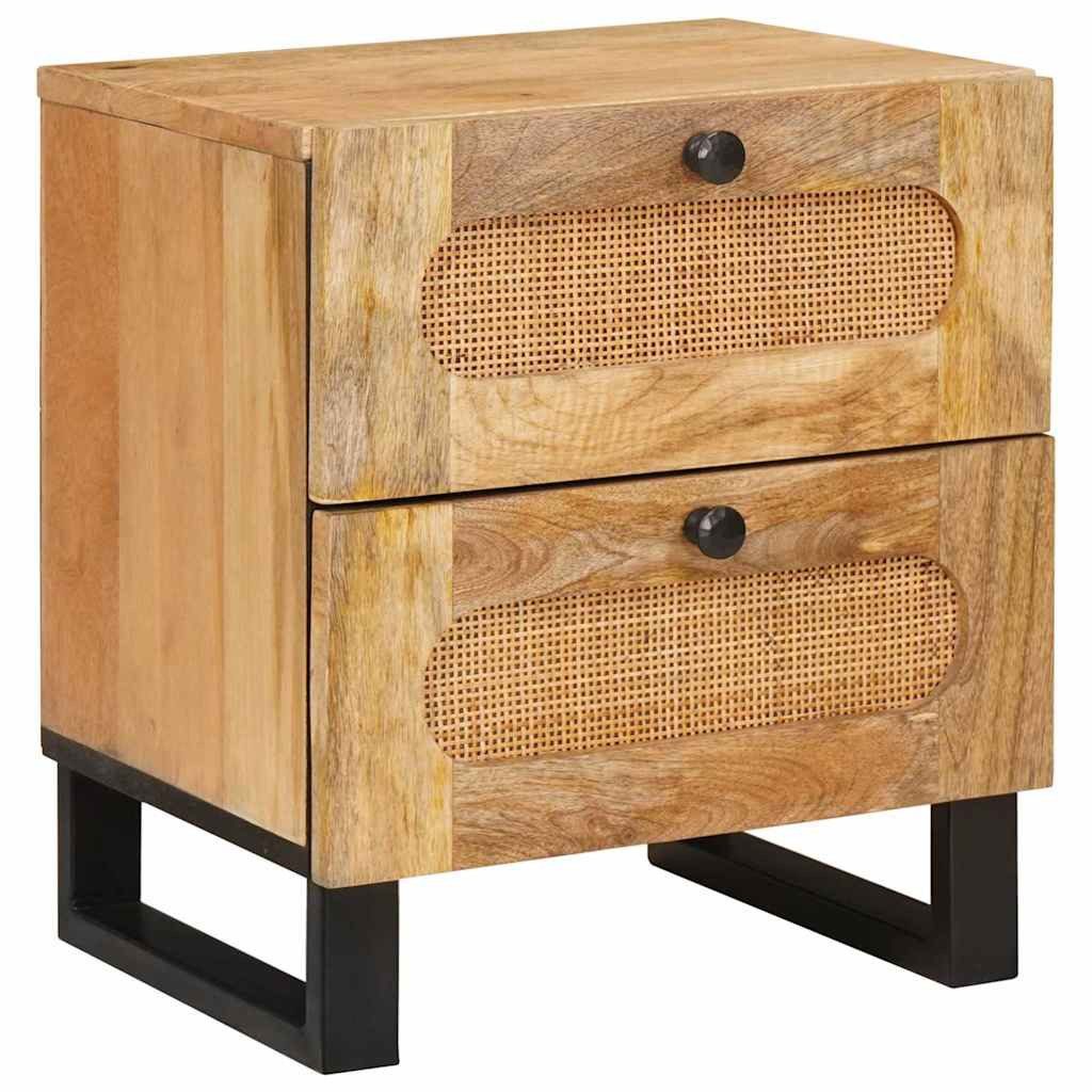 vidaXL Nachttisch Nachttisch 2 stk. Natur 40 x 33 x 46 cm Massivholz (2-St)