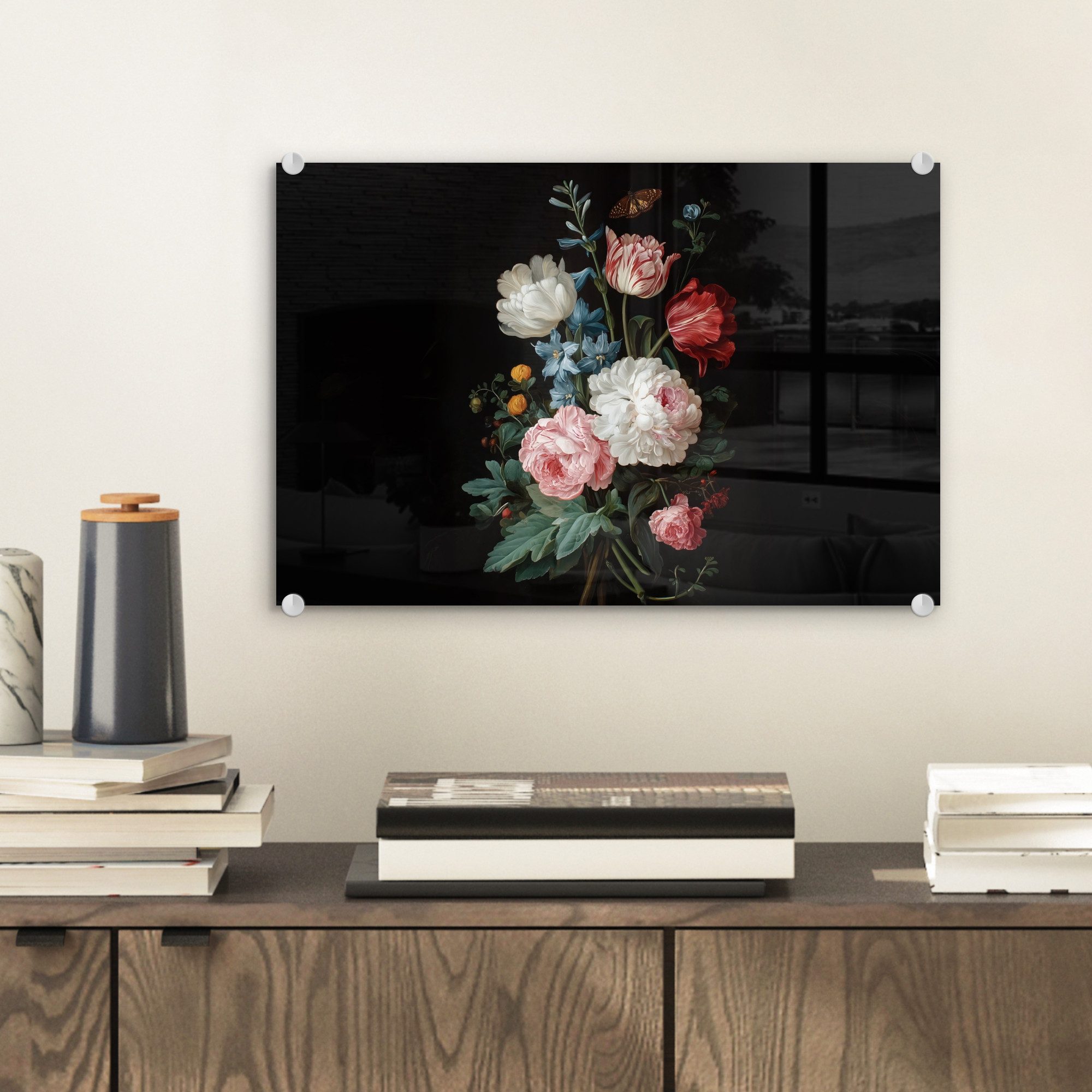 MuchoWow Acrylglasbild Blumenstrauß - Bunt - günstig online kaufen