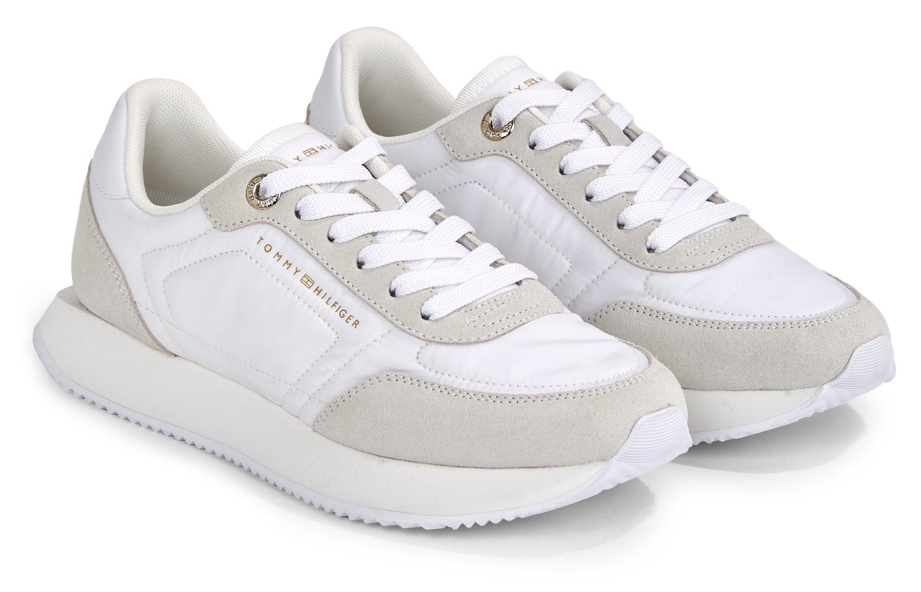 Tommy Hilfiger ESSENTIAL RUNNER Plateausneaker in cleanem Style weiß-hellgrau