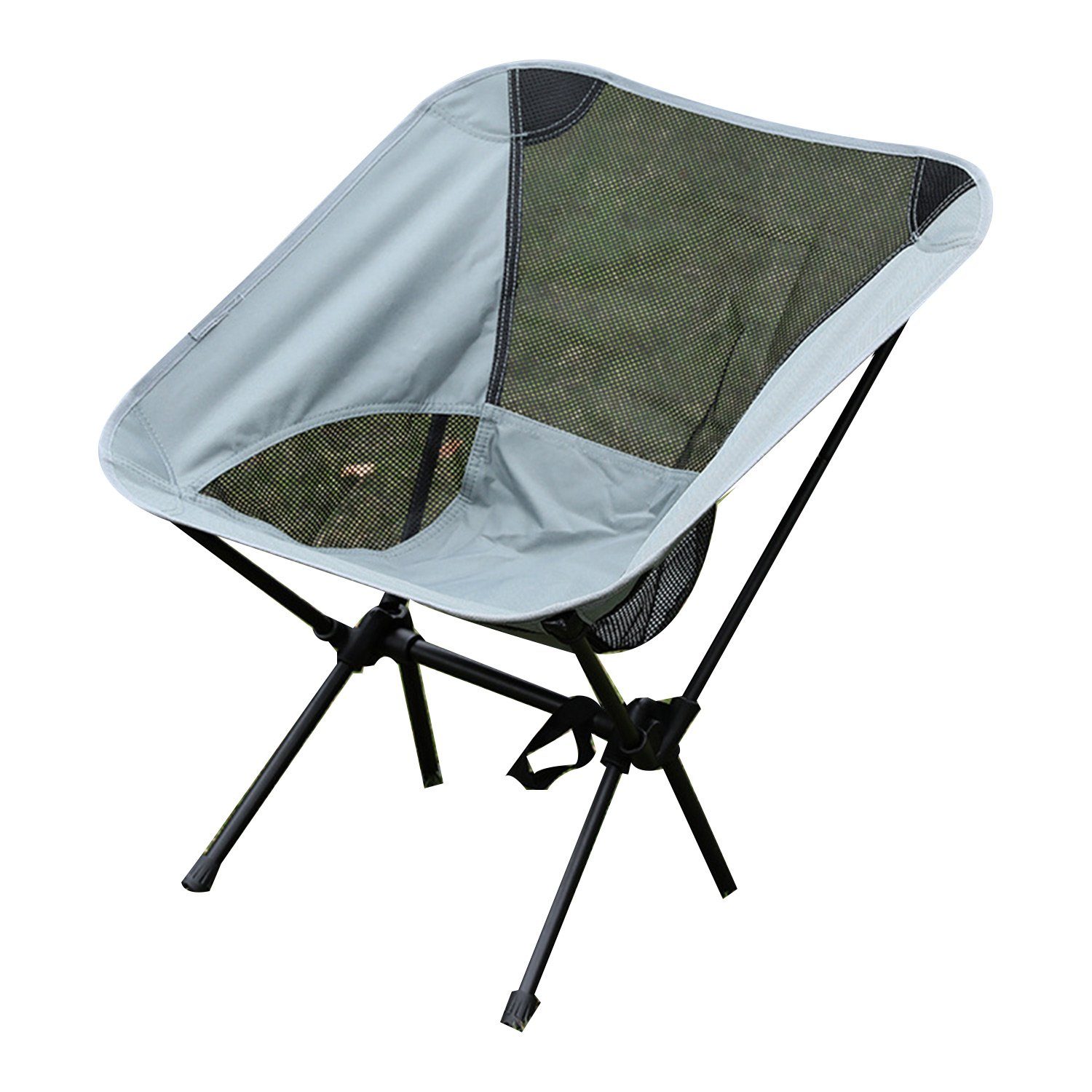 MAGICSHE Klappstuhl Camping Stuhl, ultra leichter Stuhl im Freien, Reise Stuhl, Faltbar, Tragfähigkeit 120 kg, Picknick, Outdoor grau