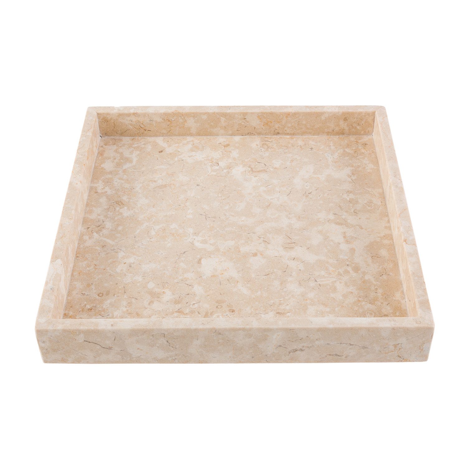 Dekotablett Marmor Tablett 30 cm creme quadratisch