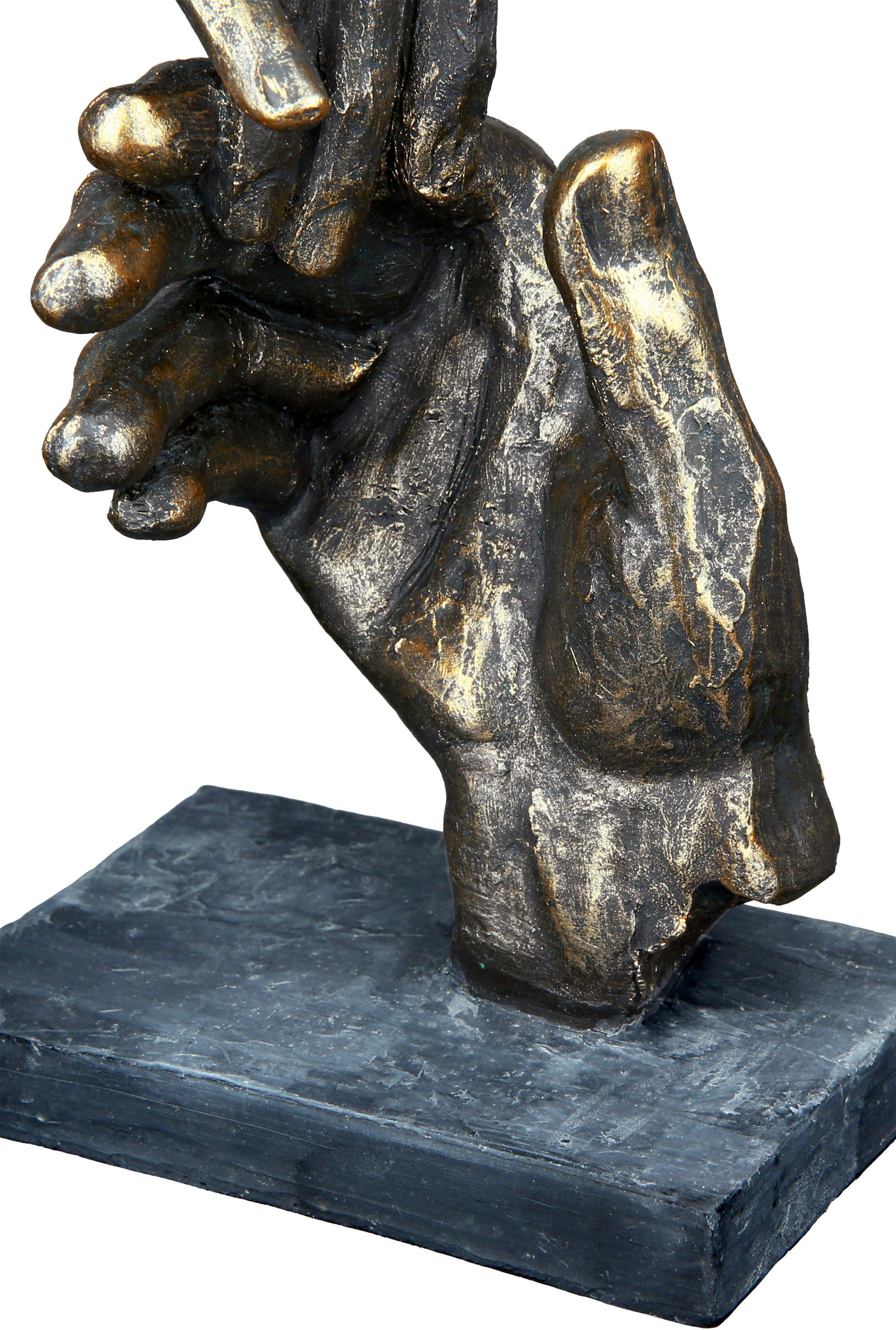 (1 hands, Gilde Skulptur Casablanca St), braun by Two Dekofigur bronzefarben