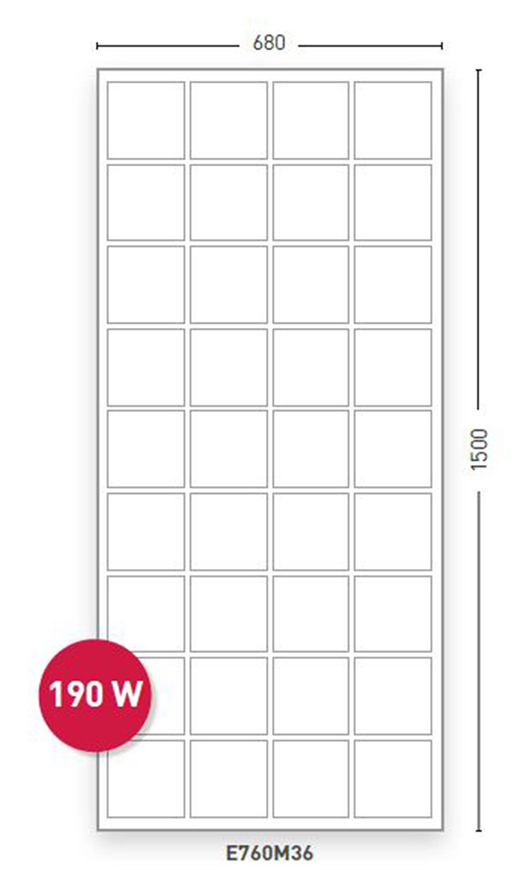 Solara Solarmodul DCsolar EcoLux-Serie 190Wp 1500x680, 190 W, salzwasserresistent