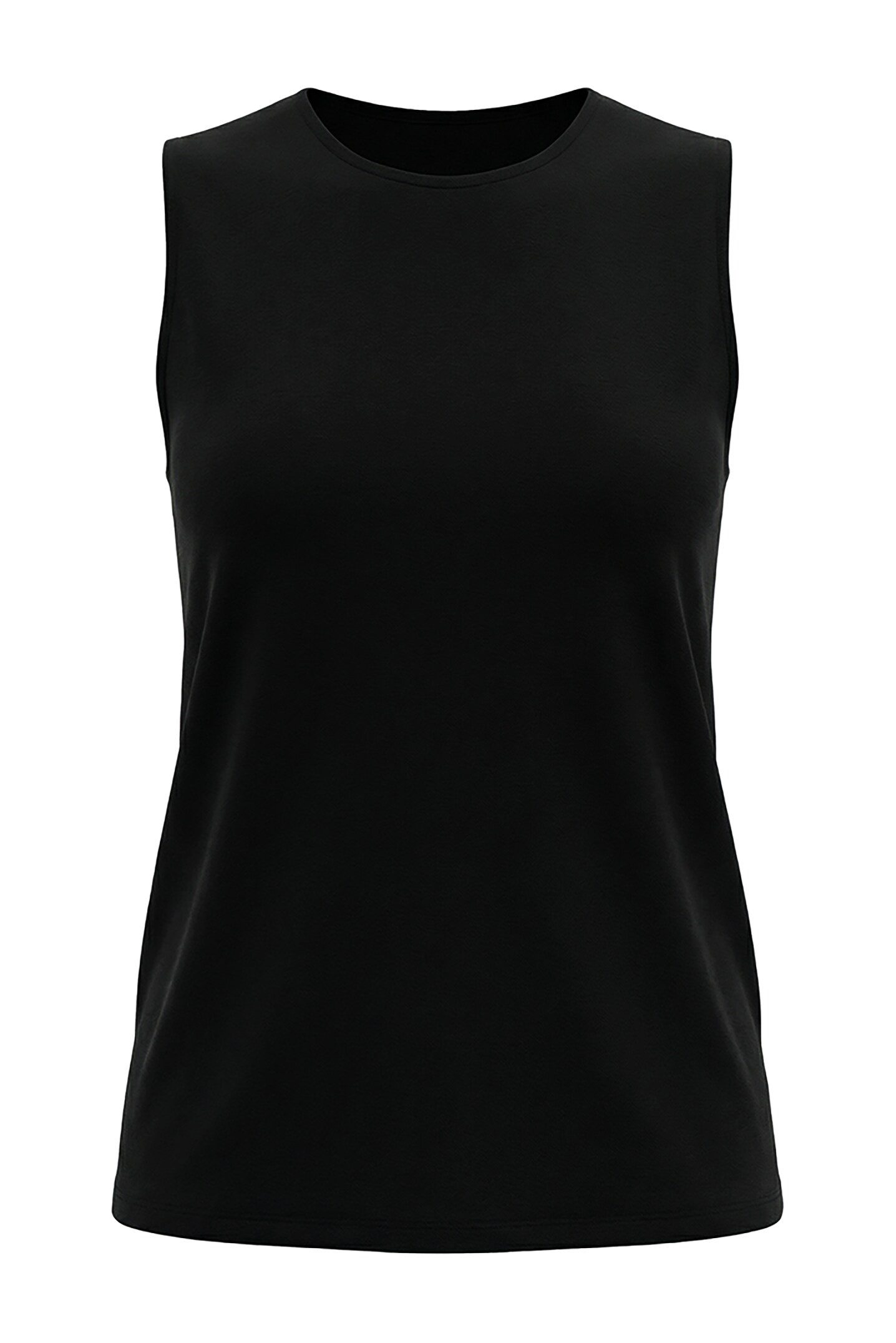 Ulla Popken Longtop Top Rippjersey Slim Rundhals ärmellos