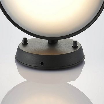 Lindby LED Außen-Wandleuchte Maive, LED-Leuchtmittel fest verbaut, warmweiß, Modern, Aluminium, Polycarbonat, dunkelgrau, weiß, 1 flammig, inkl.