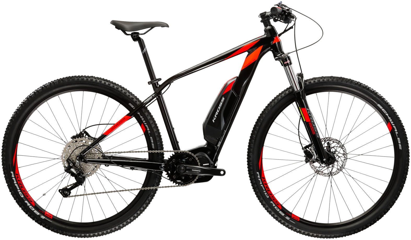 Kross E-Bike Mountainbike E-MTB Level Boost 1.0 504 29 Zoll schwarz, 10 Gang Shimano DEORE M6000 Schaltwerk, Kettenschaltung, Mittelmotor, 504 Wh, Pedelec, Elektrofahrrad für Damen und Herren, MTB