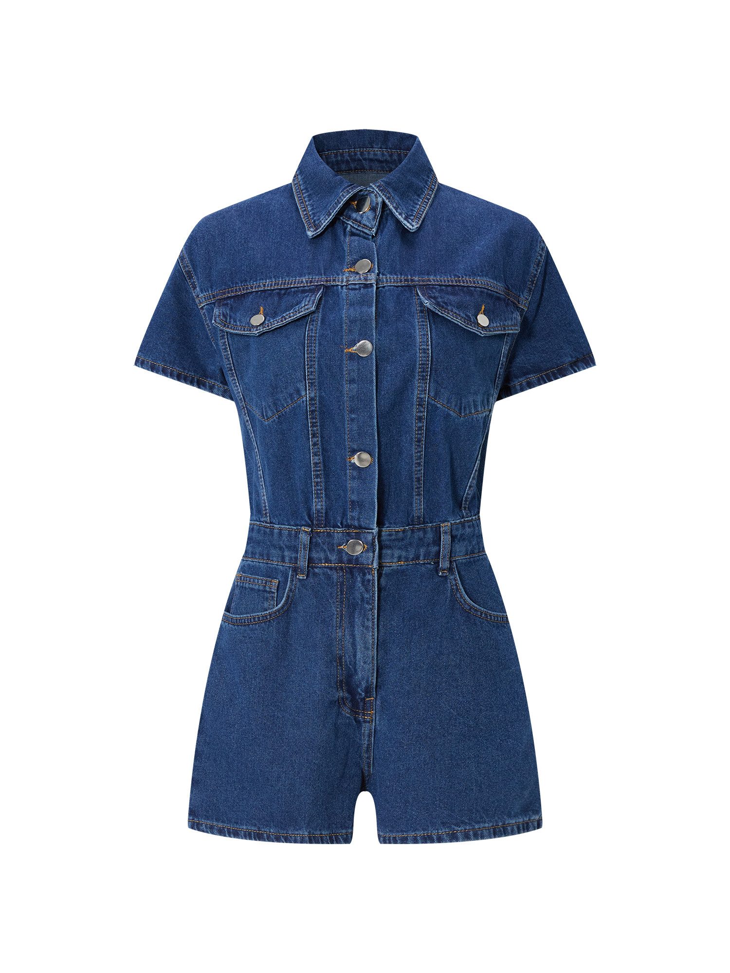 Imily Bela Jumpsuit Damen Jeans-Overall (Packung, 1-tlg., 1per-Pack) mit Taschen
