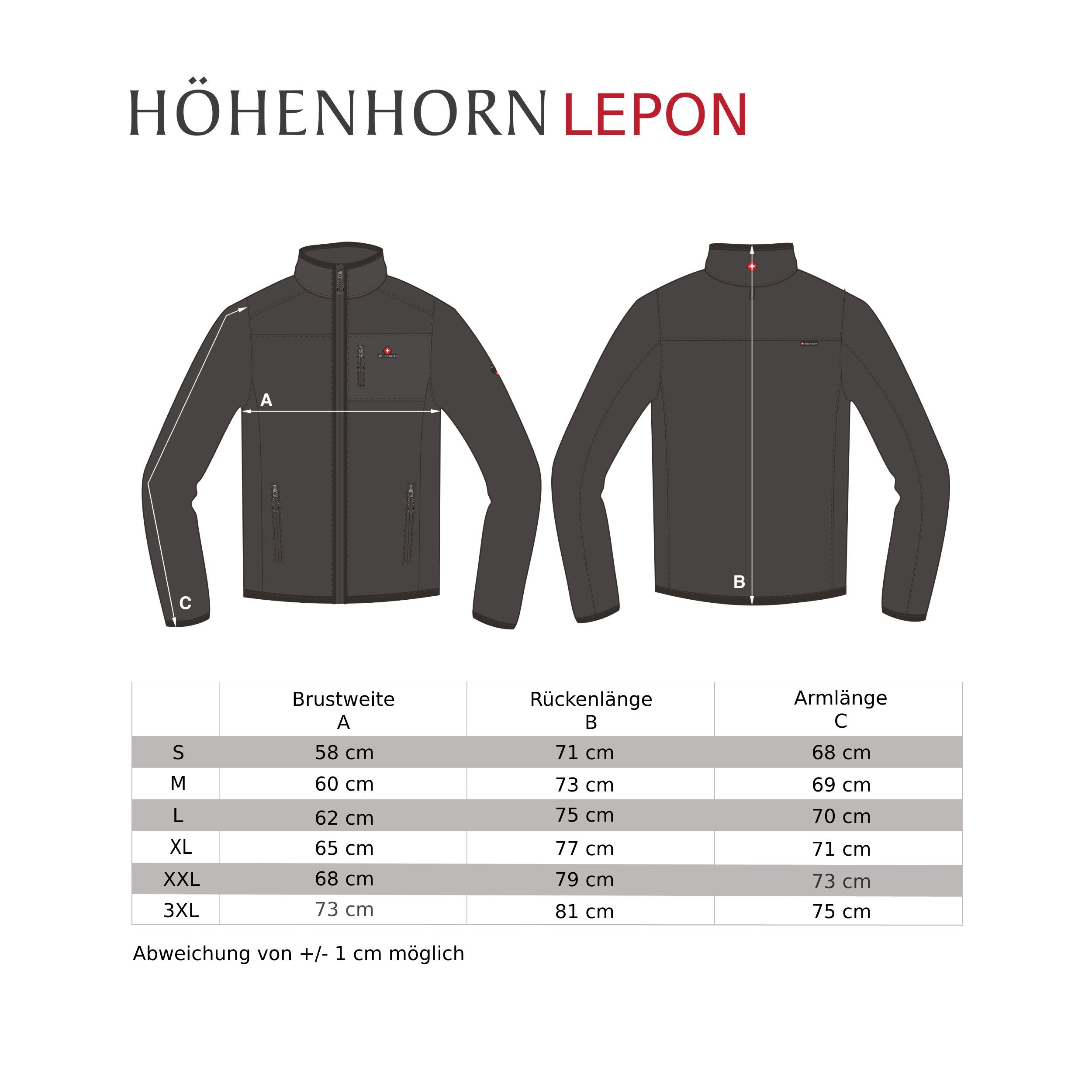 Höhenhorn Windbreaker Lepon Herren Jacke Brusttasche Schlupfjacke Windbreaker Schwarz mit