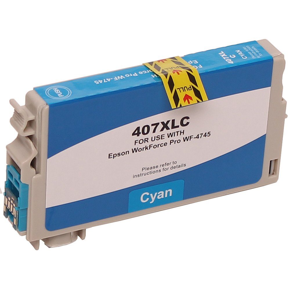 ABC Tintenpatrone (Kompatible Druckerpatrone für Epson 407 Cyan Workforce Pro)