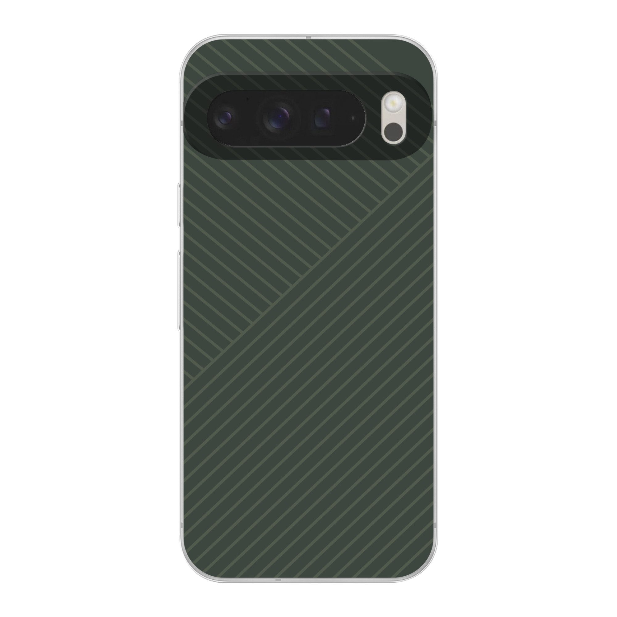 MuchoWow Handyhülle für Google Pixel 9 Pro XL Linien - Abstrakt - Grün - Minimalistisch, Handy Case, Silikon, Bumper Case Dünn