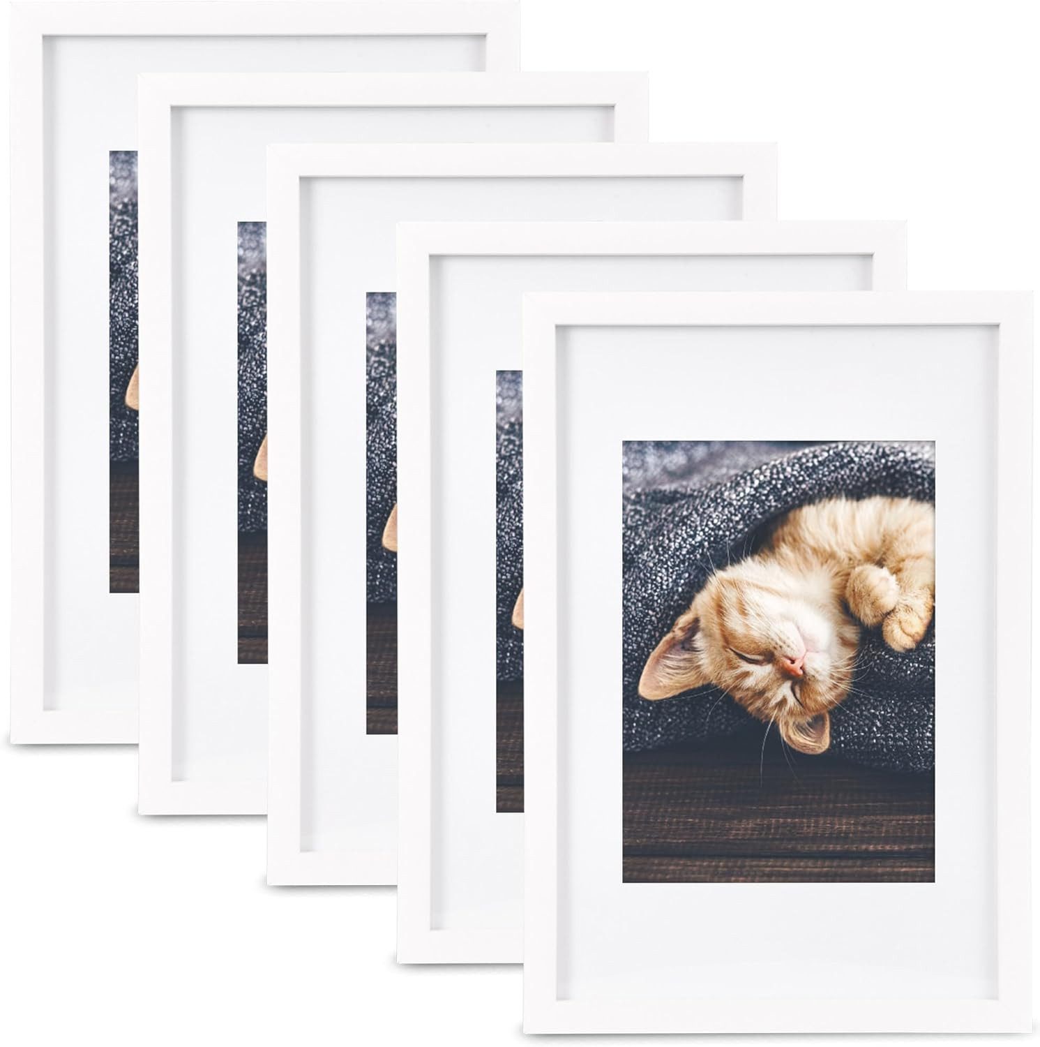 bomoe Bilderrahmen 5x Bilderrahmen Weiß Galeria, 13x18cm, Kunststoffglas, M günstig online kaufen