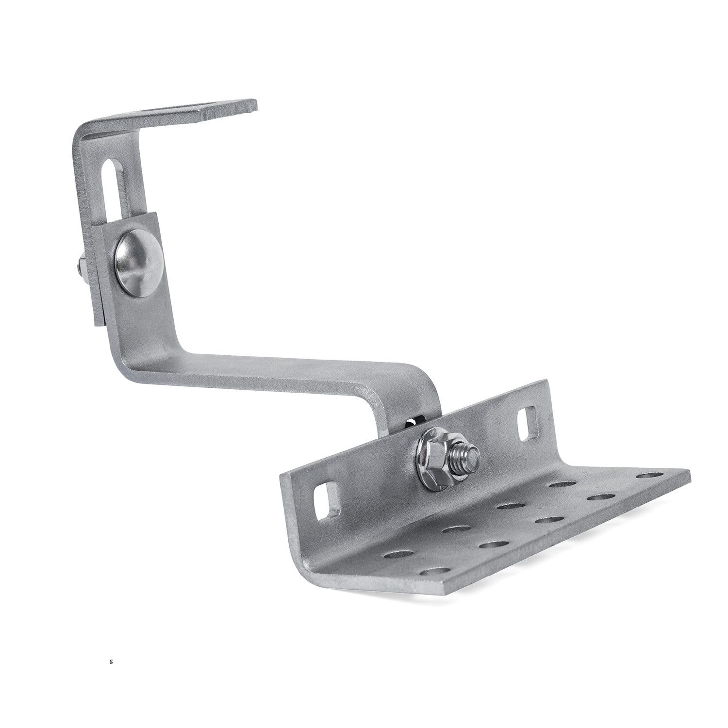 PARCO Solarmodul-Halterung Dachhaken 140 x 56 x 5 mm Edelstahl 3fach verstellbar, (1-tlg., hohe Korrosionsbeständigkeit: stabil und langlebig, Dachhaken Set, inkl. Schrauben und Muttern)