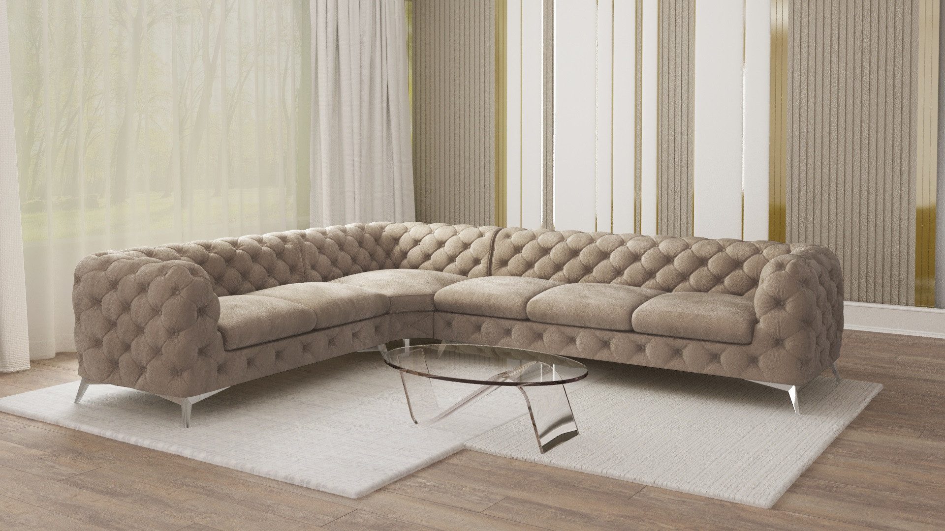 S-Style Möbel Ecksofa Kalina, Chesterfield mit günstig online kaufen