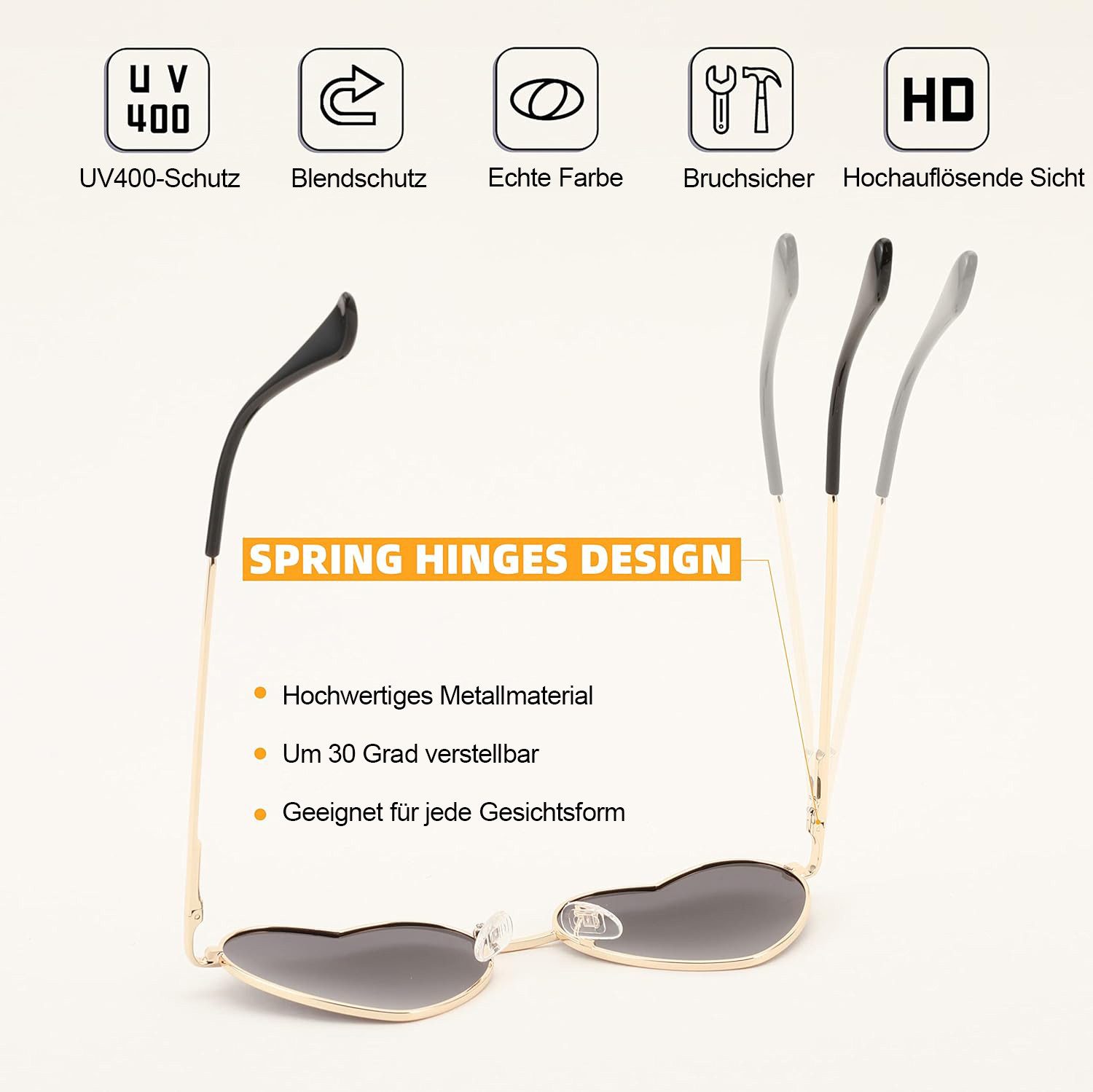 ibettertec Sonnenbrille Sonnenbrille Damen,Unregelmäßige Sonnenbrille,Liebe günstig online kaufen
