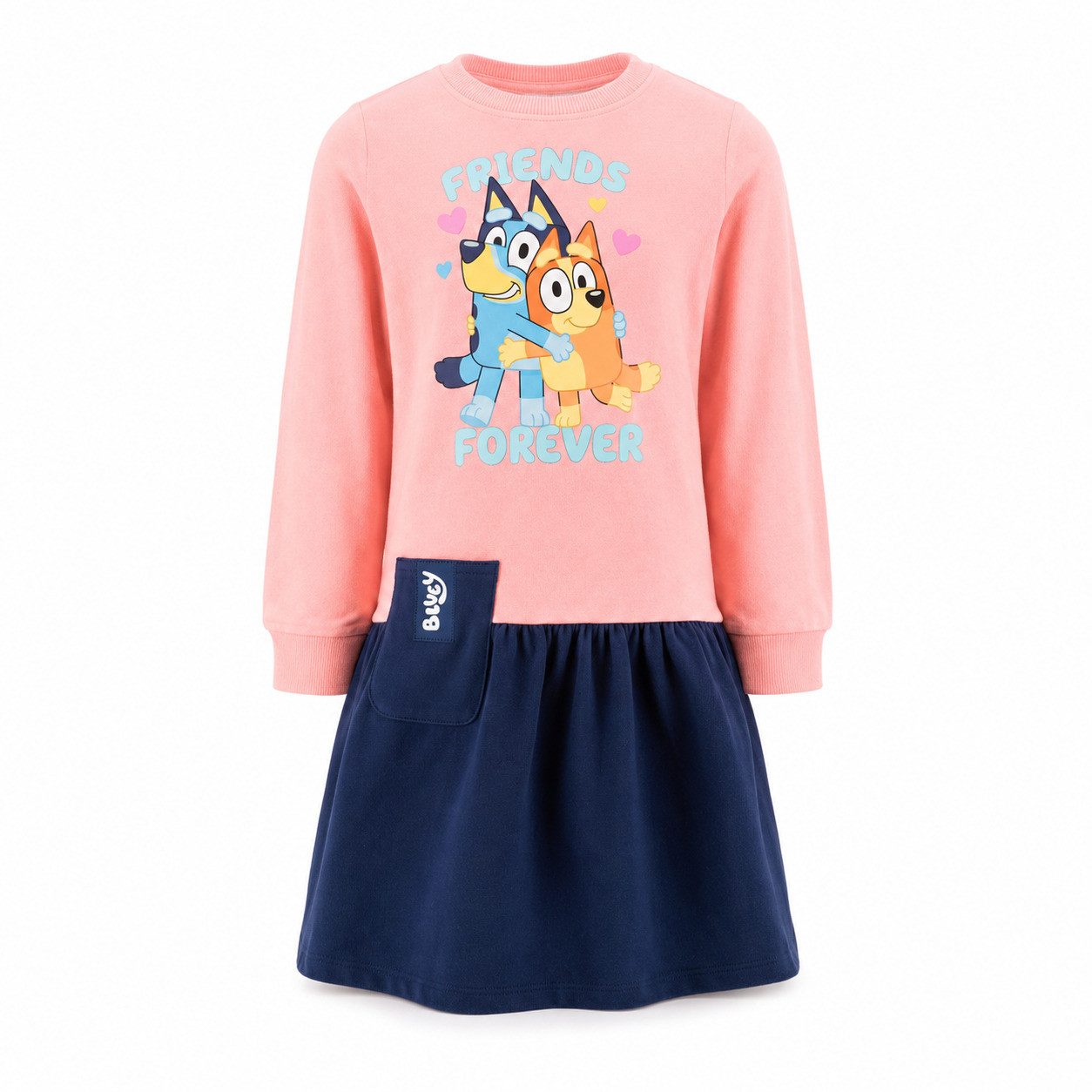 Bluey Midikleid Bluey Bingo Kinder Mädchen langarm Kleid Sommerkleid Gr. 98-116