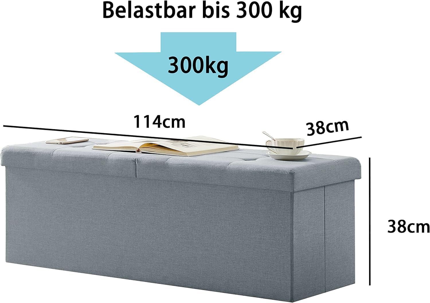 Zedelmaier Sitzbank 114cm mit Stauraum, Sitztruhe,faltbar Aufbewahrungsbox, günstig online kaufen