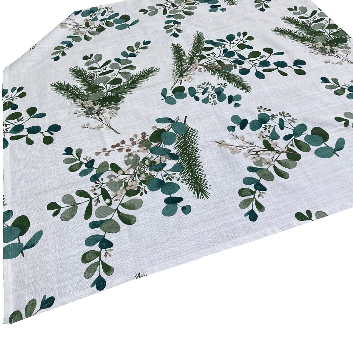 matches21 HOME & HOBBY Tischdecke Tischdecke WENKE Eukalyptus & Tanne, 100 % Baumwolle, in 95x95 cm (1-tlg), Pflegeleicht waschbar bis 30° Grad
