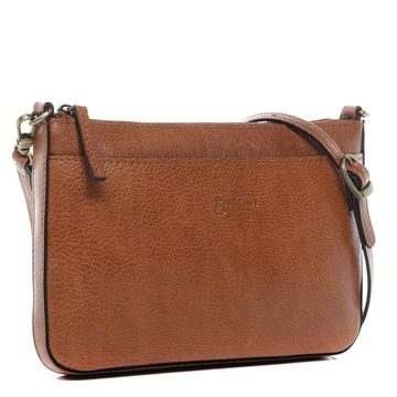 BACCINI Schultertasche Leder Umhängetasche Damen LORENA, Abendtasche Echtleder für Damen, Umhängetasche hellbraun-crunchy