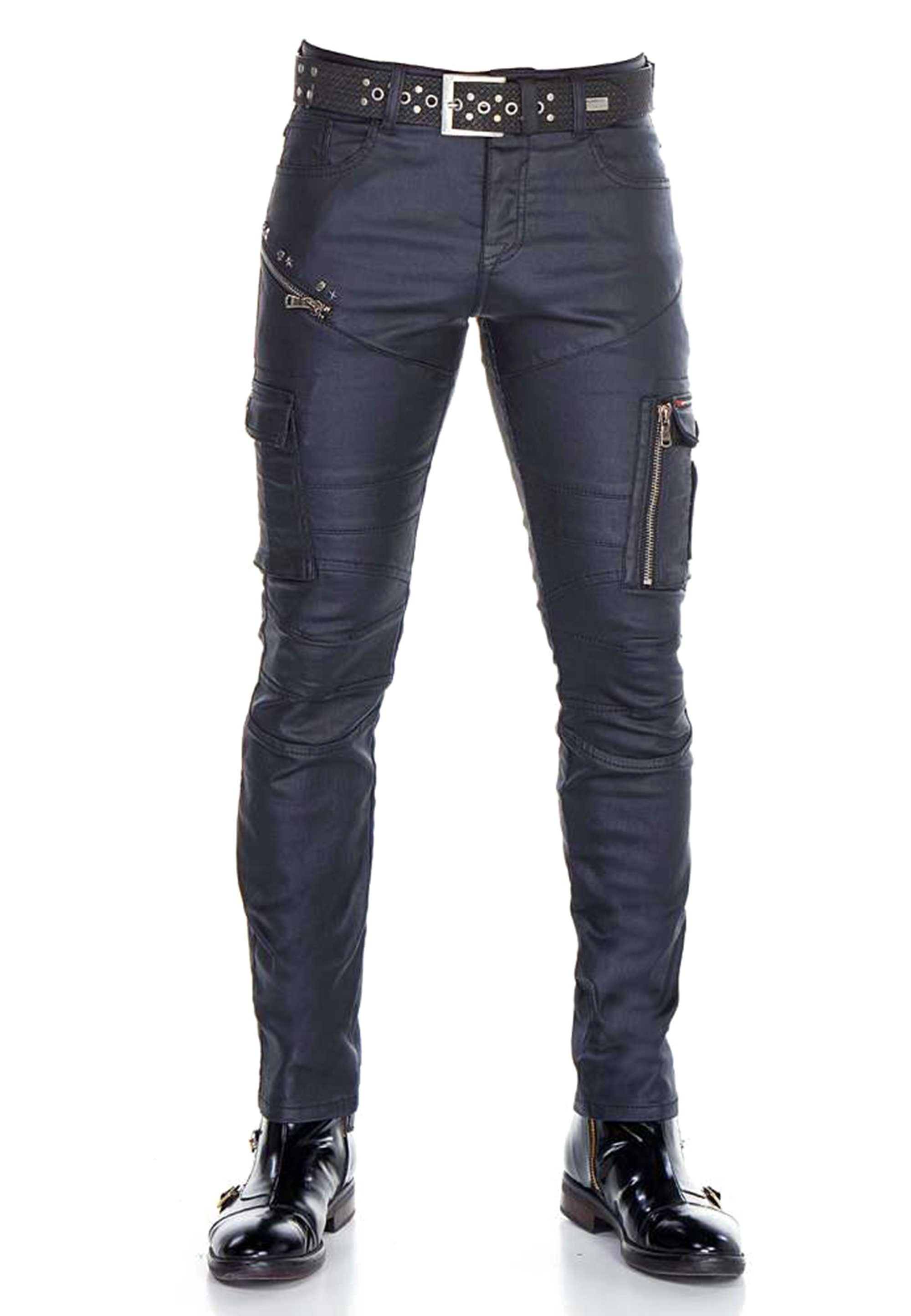 Cipo & Baxx Straight coolen in Jeans Zier-Reißverschlüssen mit Fit Bequeme