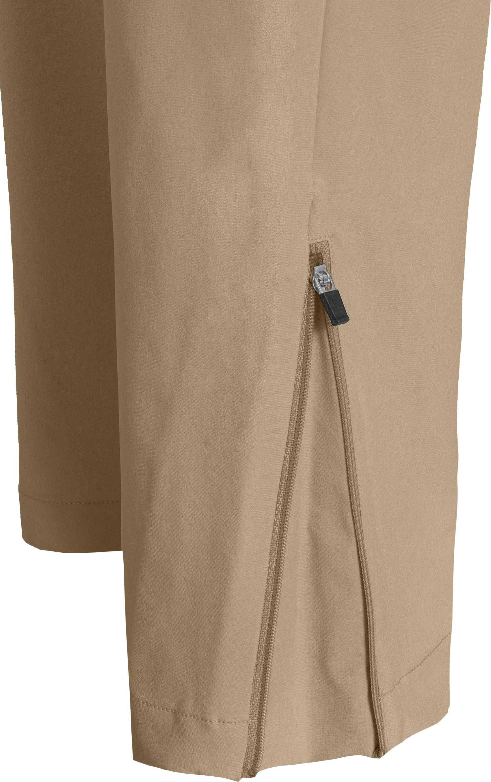 Bergson Outdoorhose AALBORG Vario Zipp-Off (slim) Damen Wanderhose, recycelt, elastisch, sportlich, Normalgrößen, beige