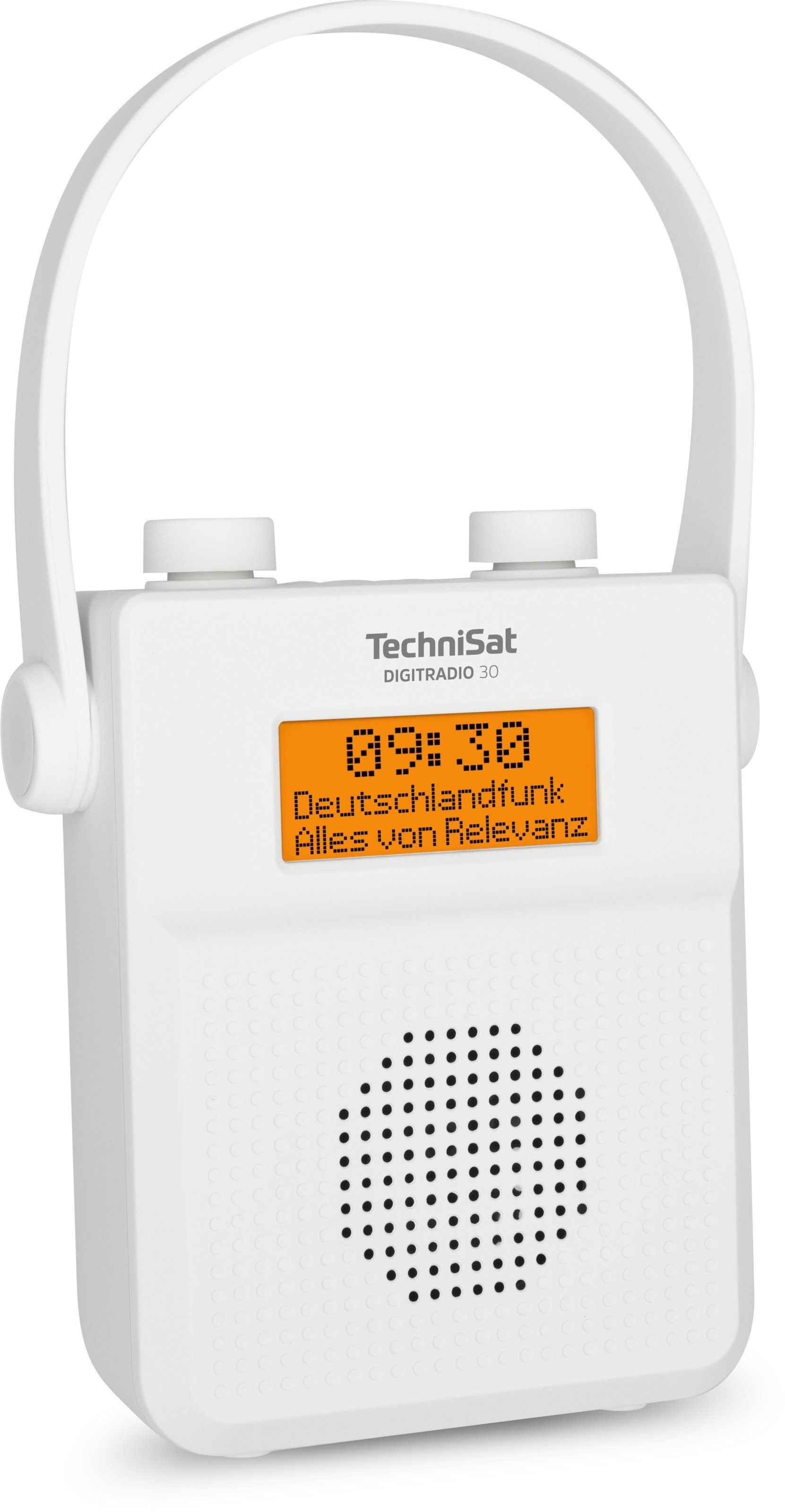 Digitalradio 30 (DAB), TechniSat weiß Duschradio tragbar, W, 2,00 DIGITRADIO (Digitalradio RDS, UKW-Radio (DAB) mit Bluetooth-Audiostreaming) wasserdicht,