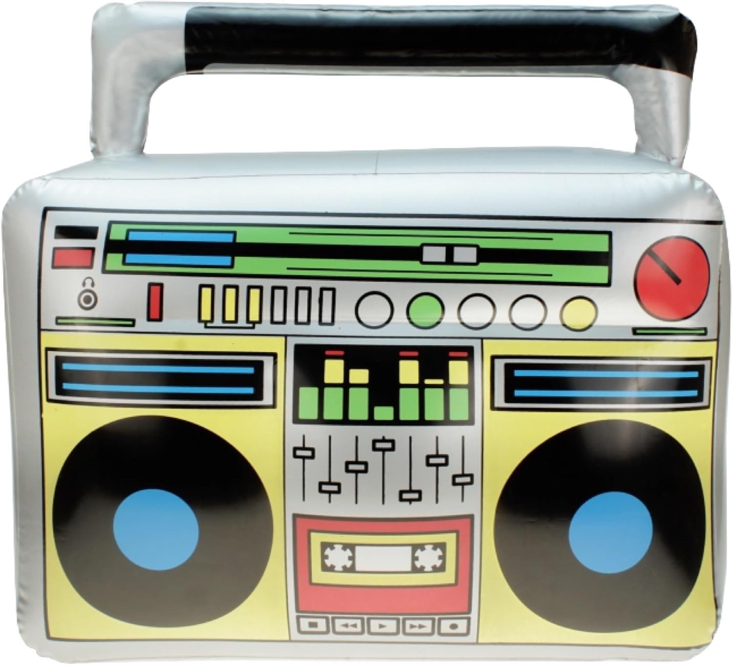 Costumed Aufblasbares Partyzubehör Aufblasbarer Ghettoblaster ca 45 x 42 cm - 80er 90er Fasching