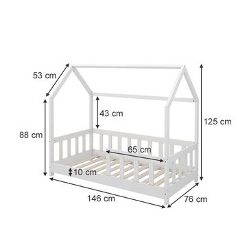 Livinity® Kinderbett Hausbett MICHELLE Weiß