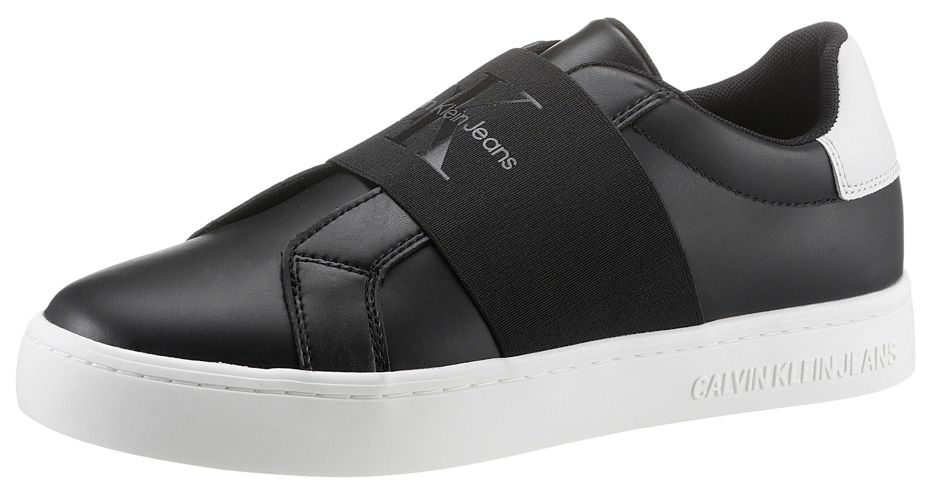 Calvin Klein Jeans CASUAL CUPSOLE ELASTIC LTH Slip-On Sneaker in schmaler Form schwarz