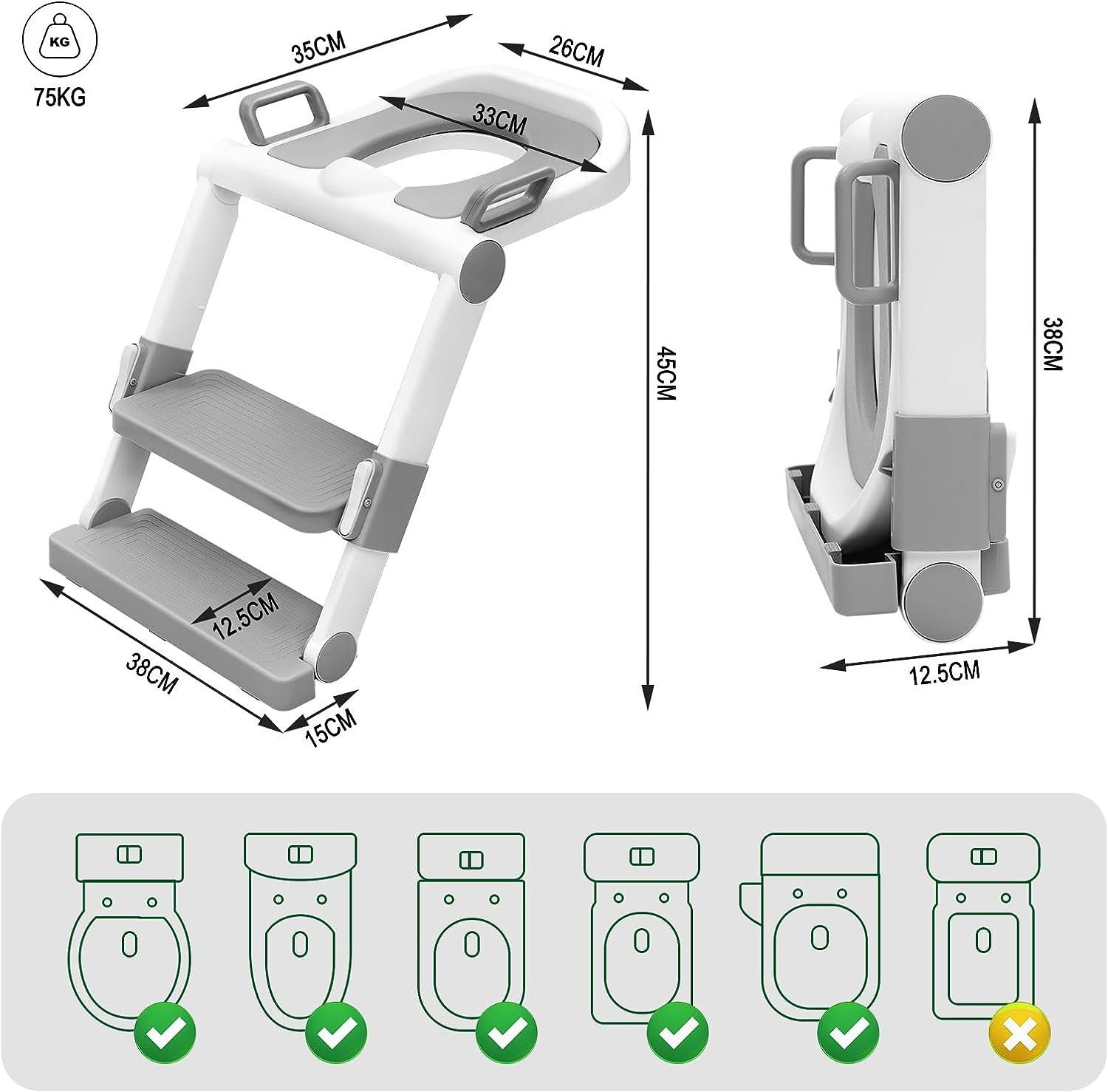Woltu Baby-Toilettensitz, 38 cm, klappbar, 3 günstig online kaufen