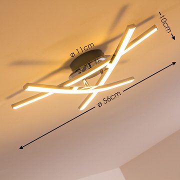 hofstein Deckenleuchte »Scurano« Deckenlampe aus Metall/Kunststoff in chrom/Weiß, 3000 Kelvin, mit 2 verstellbaren Lichtleisten, 15, 5 Watt, 1500 Lumen