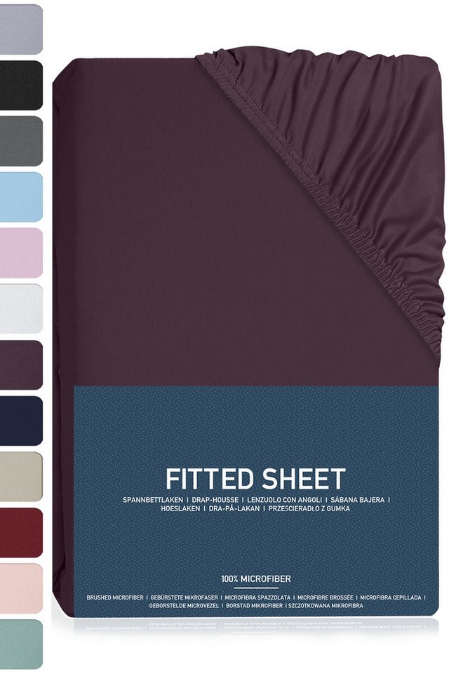 BRB HOME Spannbettlaken Spannbettlaken Gebürstete Mikrofaser, Polyester, Gummizug: Rundum, (1 Stück), Polyester für Boxspringbett und Topper bis 30 cm