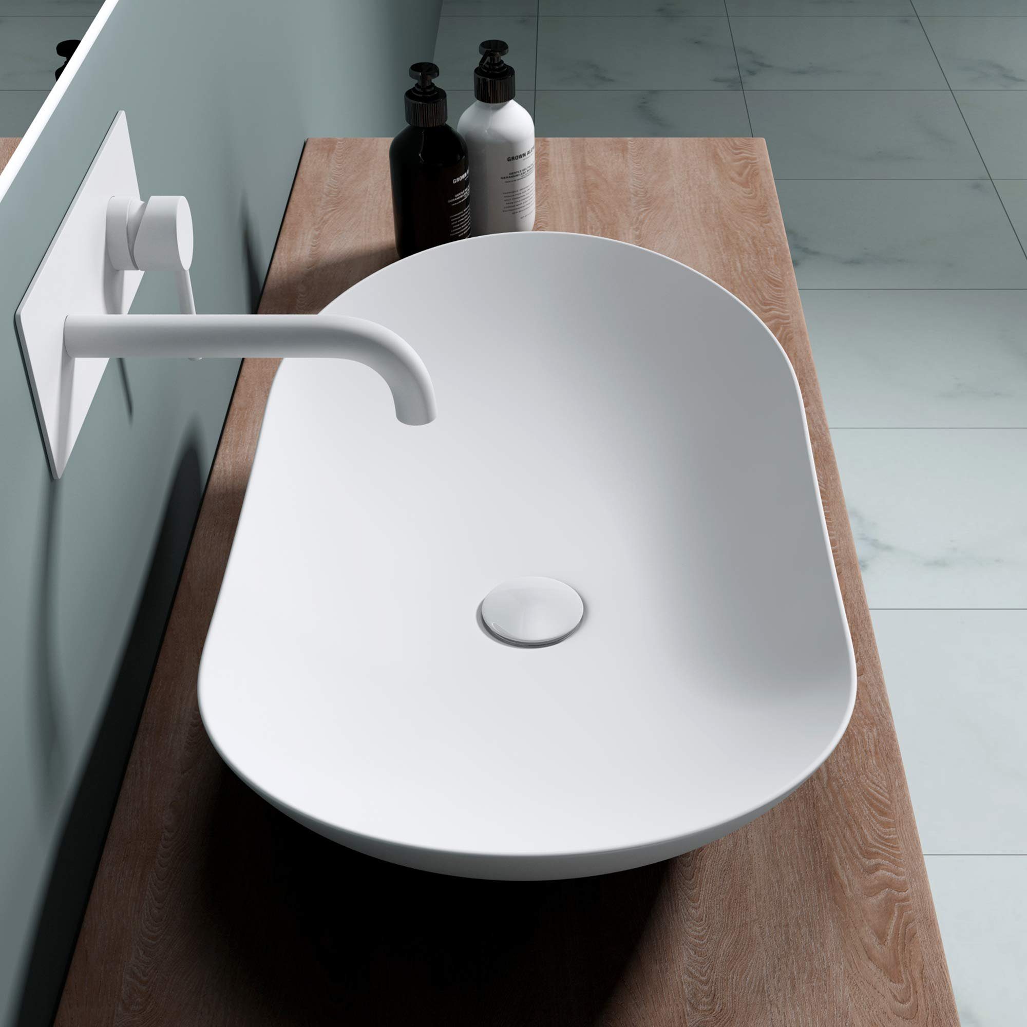 doporro Waschbecken Aufsatzwaschbecken Keramik Waschbecken Waschtisch Br858 NEU