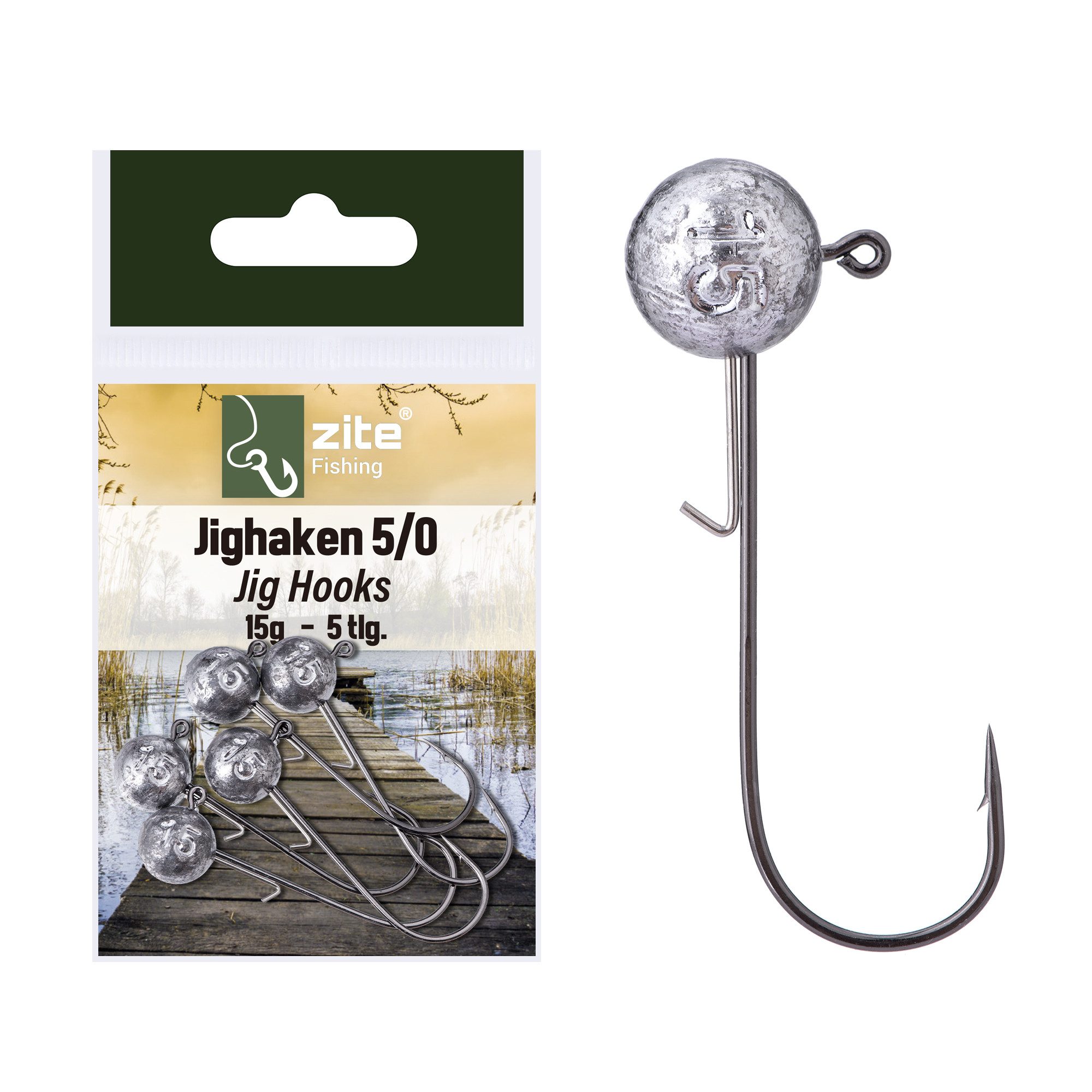 Jighaken Gr. 1/0-5/0 3,5-25g Blei Silber perfekt für Gummiköder mit Köderhalter