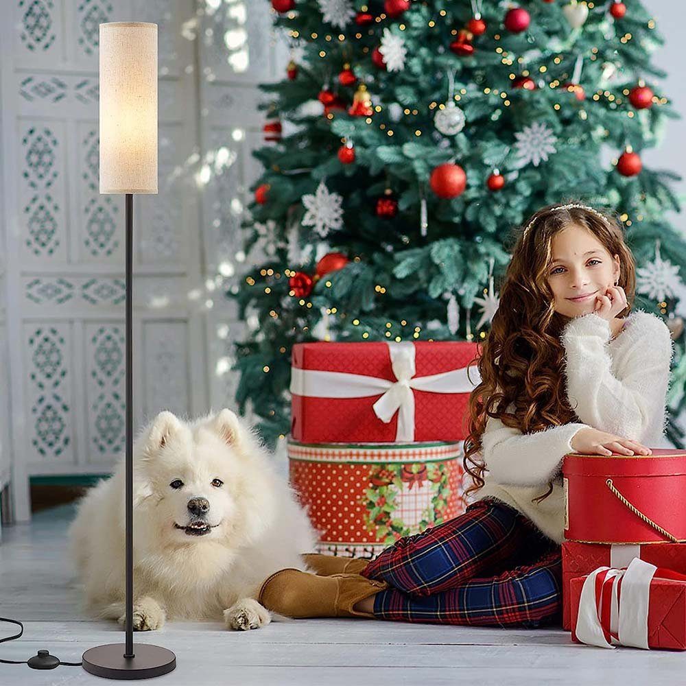 MUPOO LED Stehlampe Stehleuchte 1.7m,Moderne Stehlampe mit Fußschalter, 3 helle Farben, LED fest integriert, E26 Glühbirne, für Büro Bett Zimmer Lesen