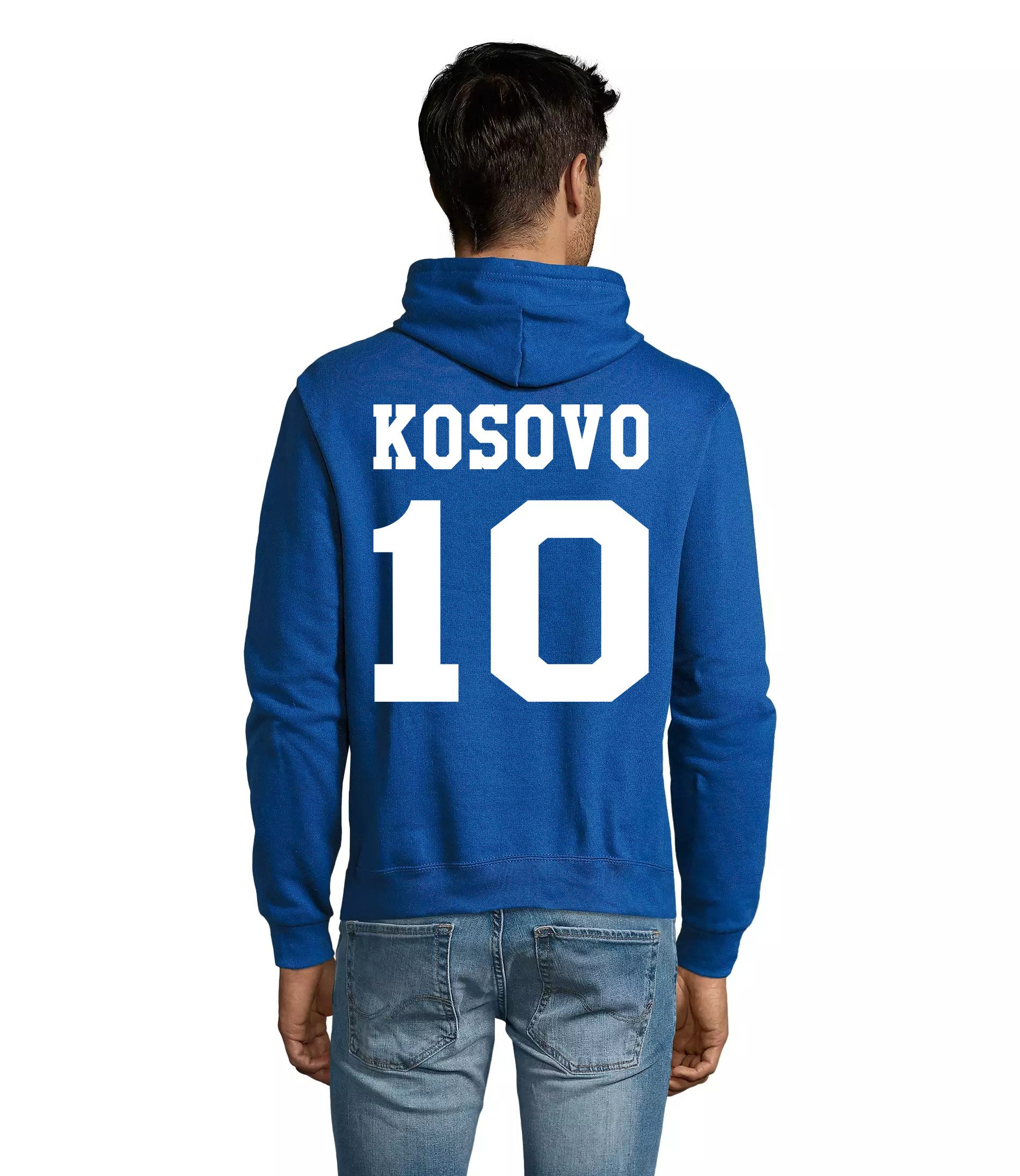 Blondie & Brownie Hoodie Herren Kosovo 10 Sport Hoodie Pullover Trikot Fußball Mit Kapuze