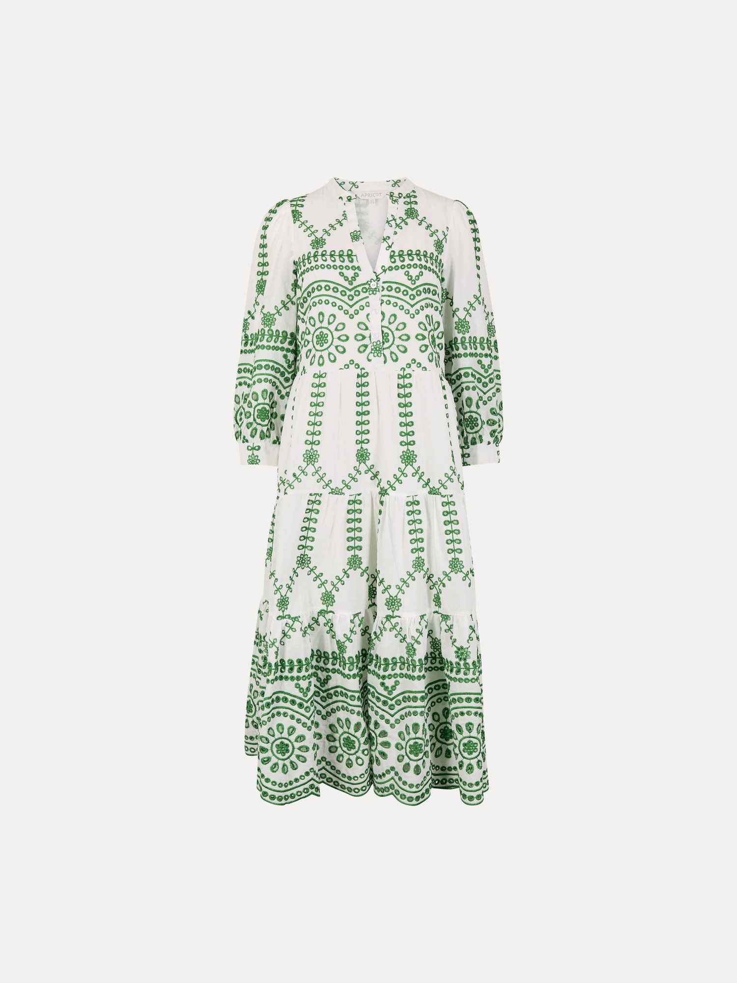 Spitzenkleid Midi-Kleid mit floraler Broderie Anglaise