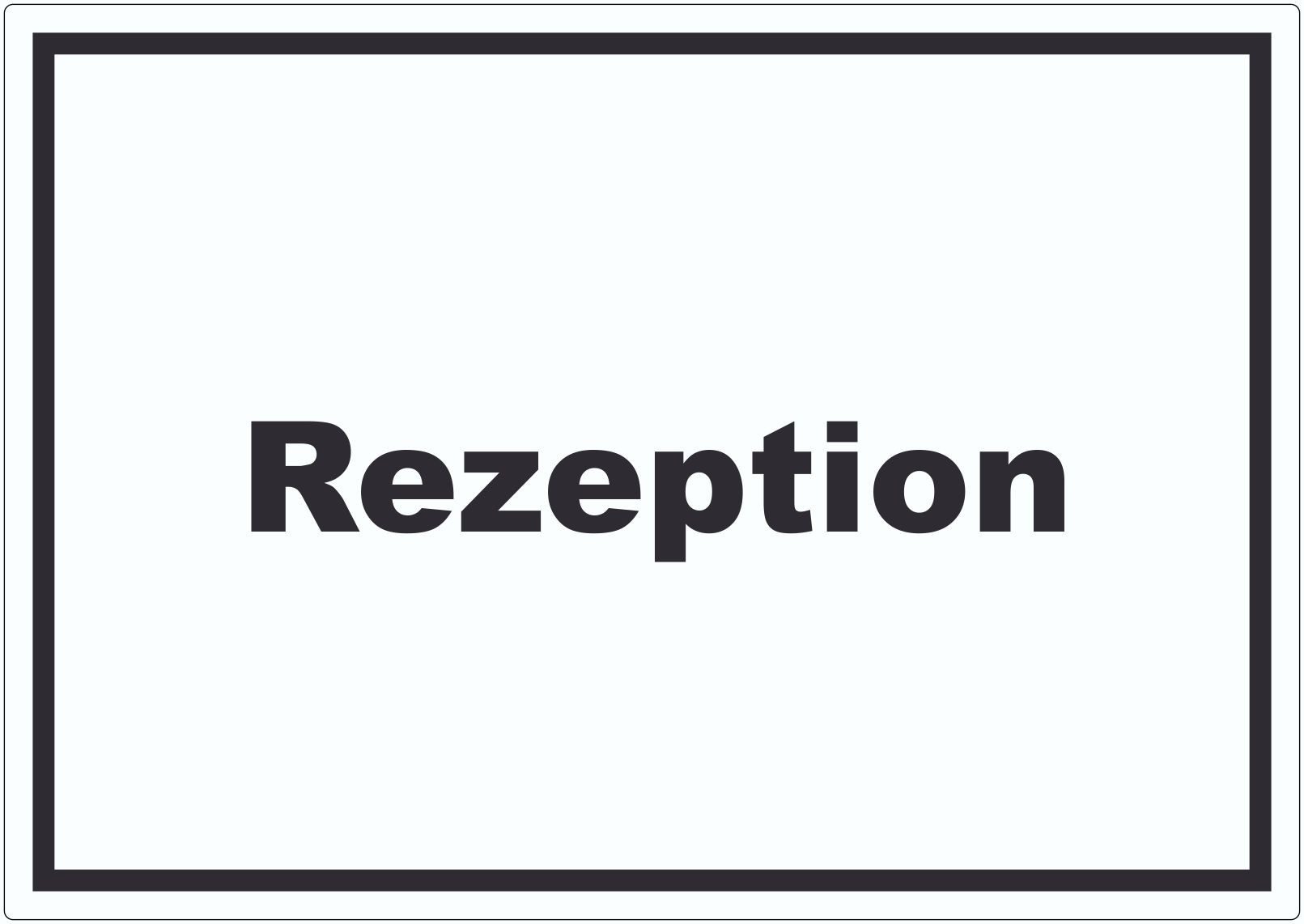 HB-Druck Aufkleber Rezeption Aufkleber mit Text Anmeldung Eingang waagerecht, wetterfest, UV-beständig, kratzfest